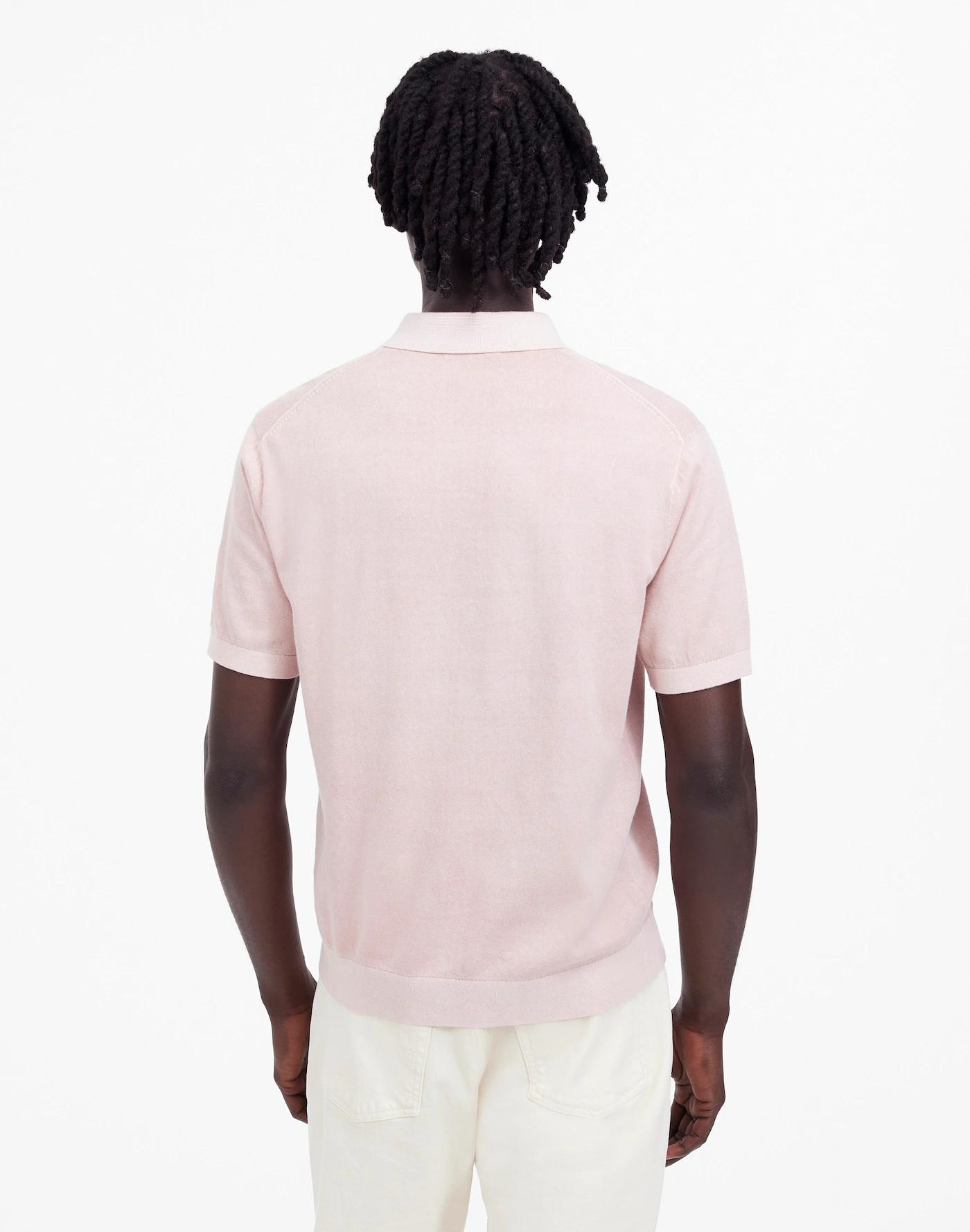 Three-Button Sweater Polo Shirt Product Image