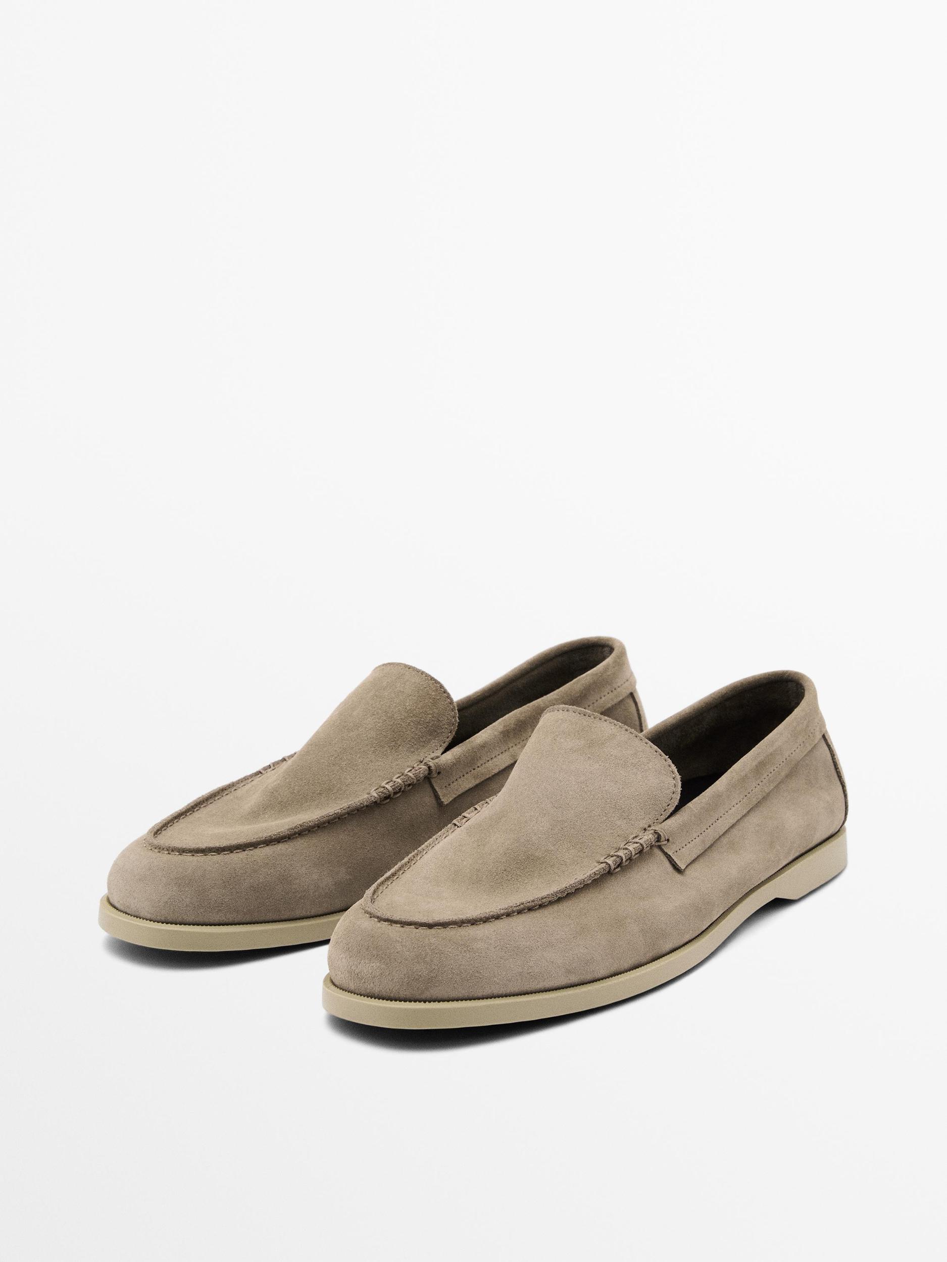Soft split suede loafers Product Image