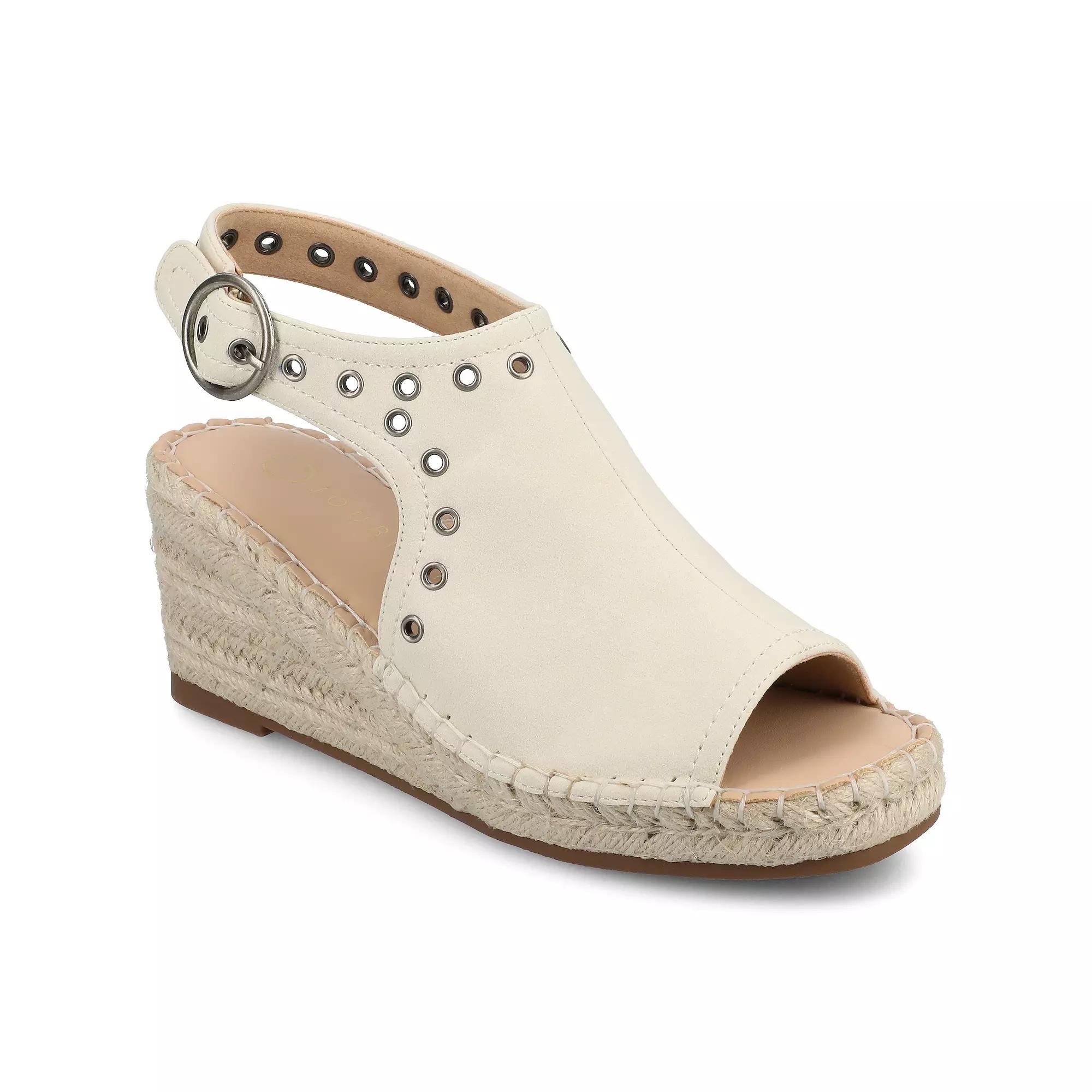 Journee Crisie Women's Ankle Strap Espadrille Wedge Sandals,  Product Image