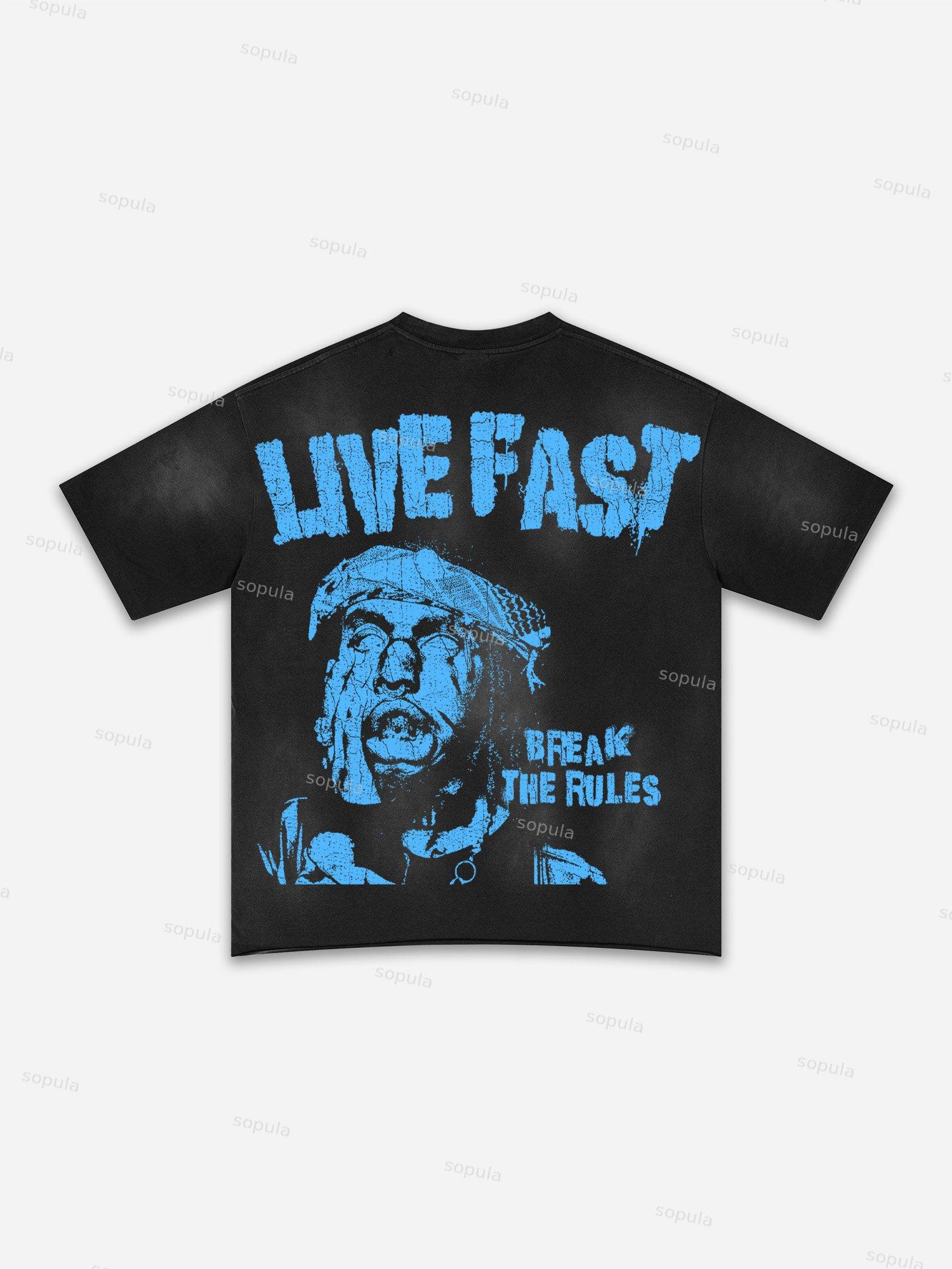 Fly By Choice X Spacestation Graphic Print Washed T-shirt Product Image