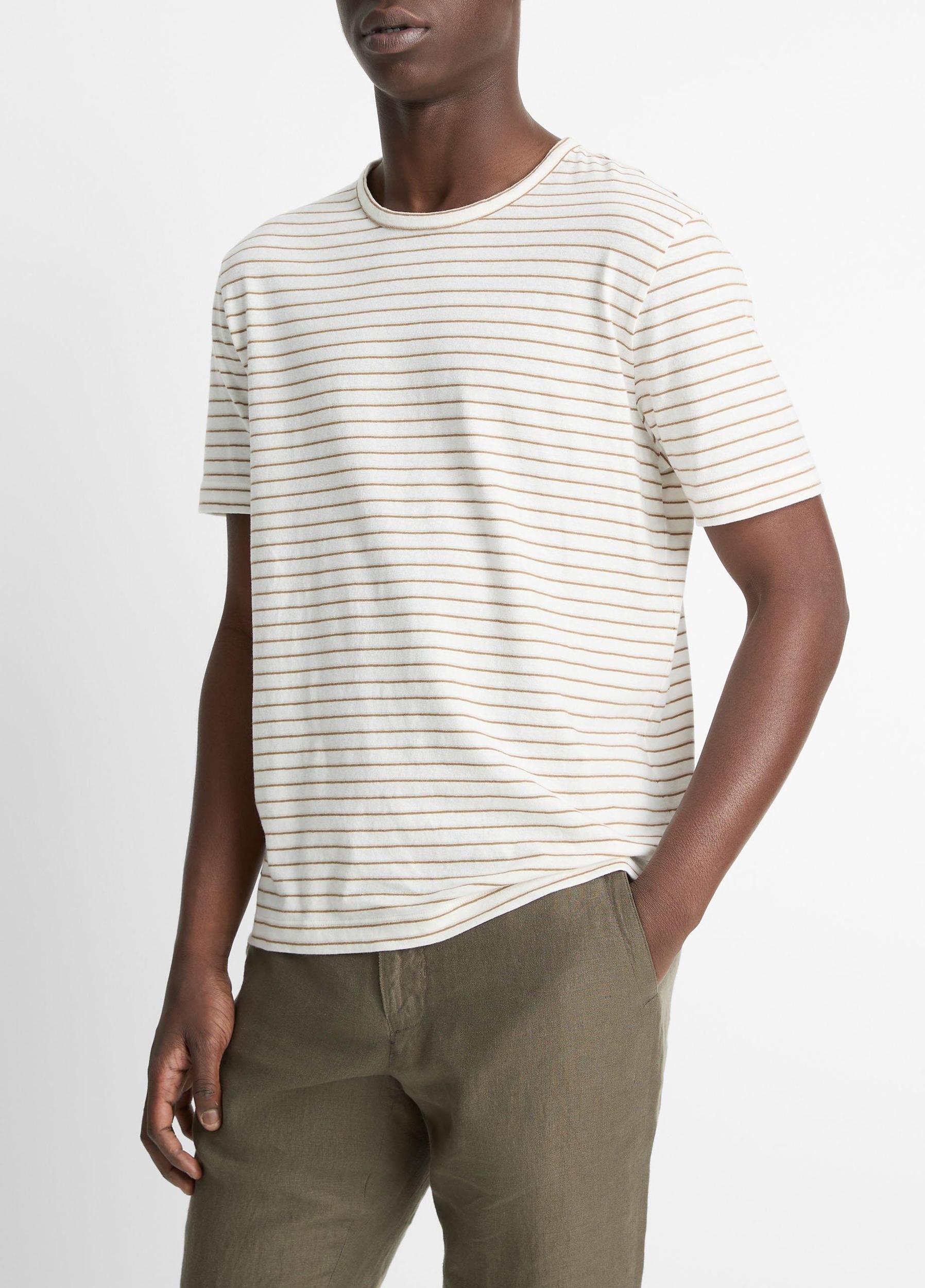 Striped Linen-Cotton T-Shirt Product Image