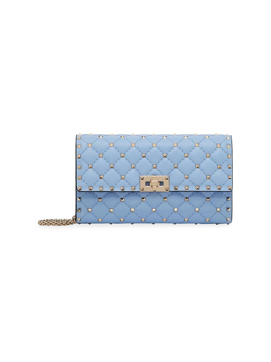 Womens Rockstud Spike Nappa Leather Crossbody Clutch Bag Product Image