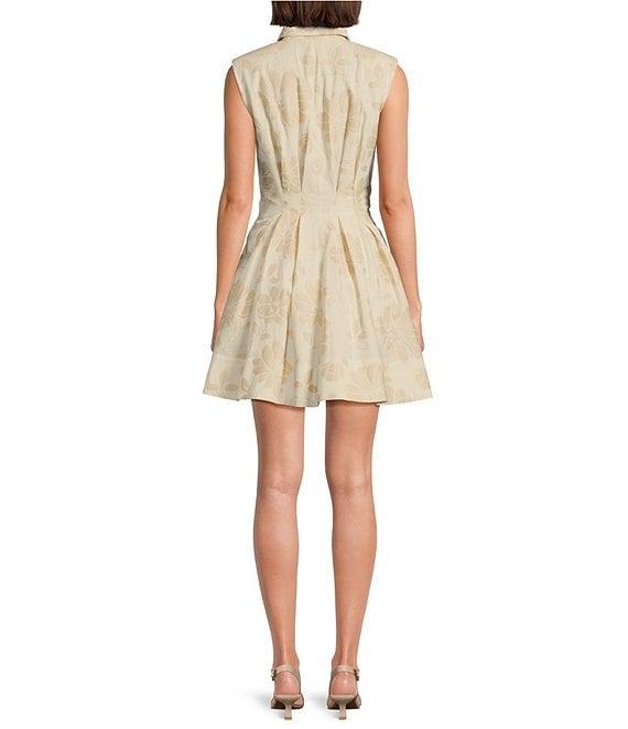 Alex Marie Tinsley Cotton Jacquard Cap Sleeve Button Down Dress Product Image