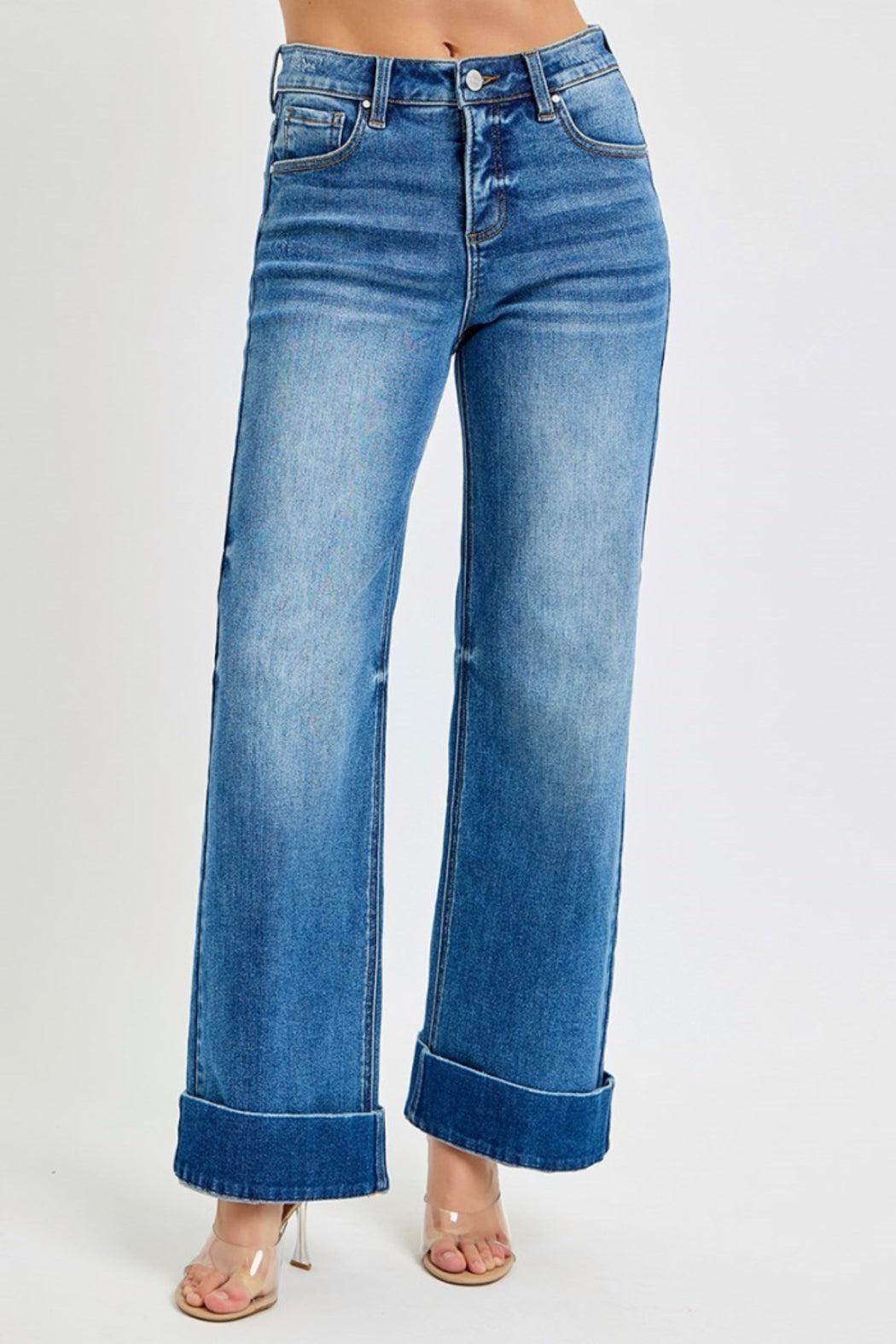 High Rise Wide Cuff Jean Product Image