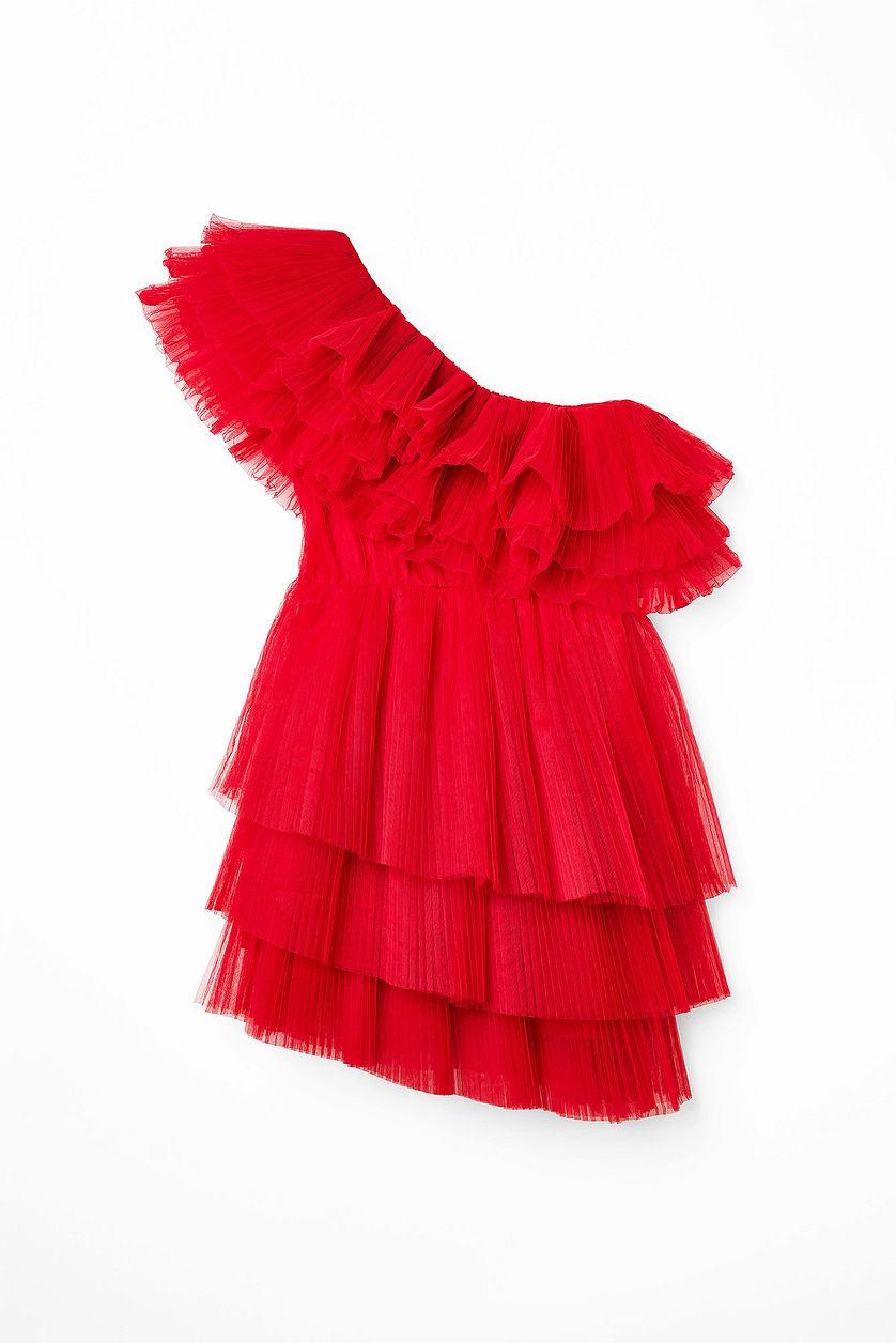 One Shoulder Asymmetric Tulle Dress Product Image