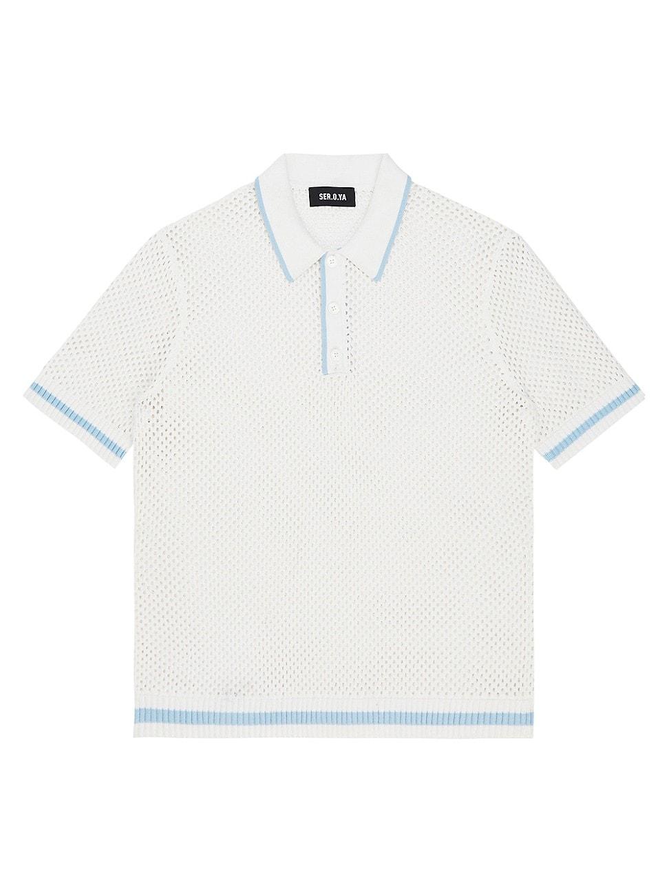 Mens Zane Crochet Polo Shirt Product Image