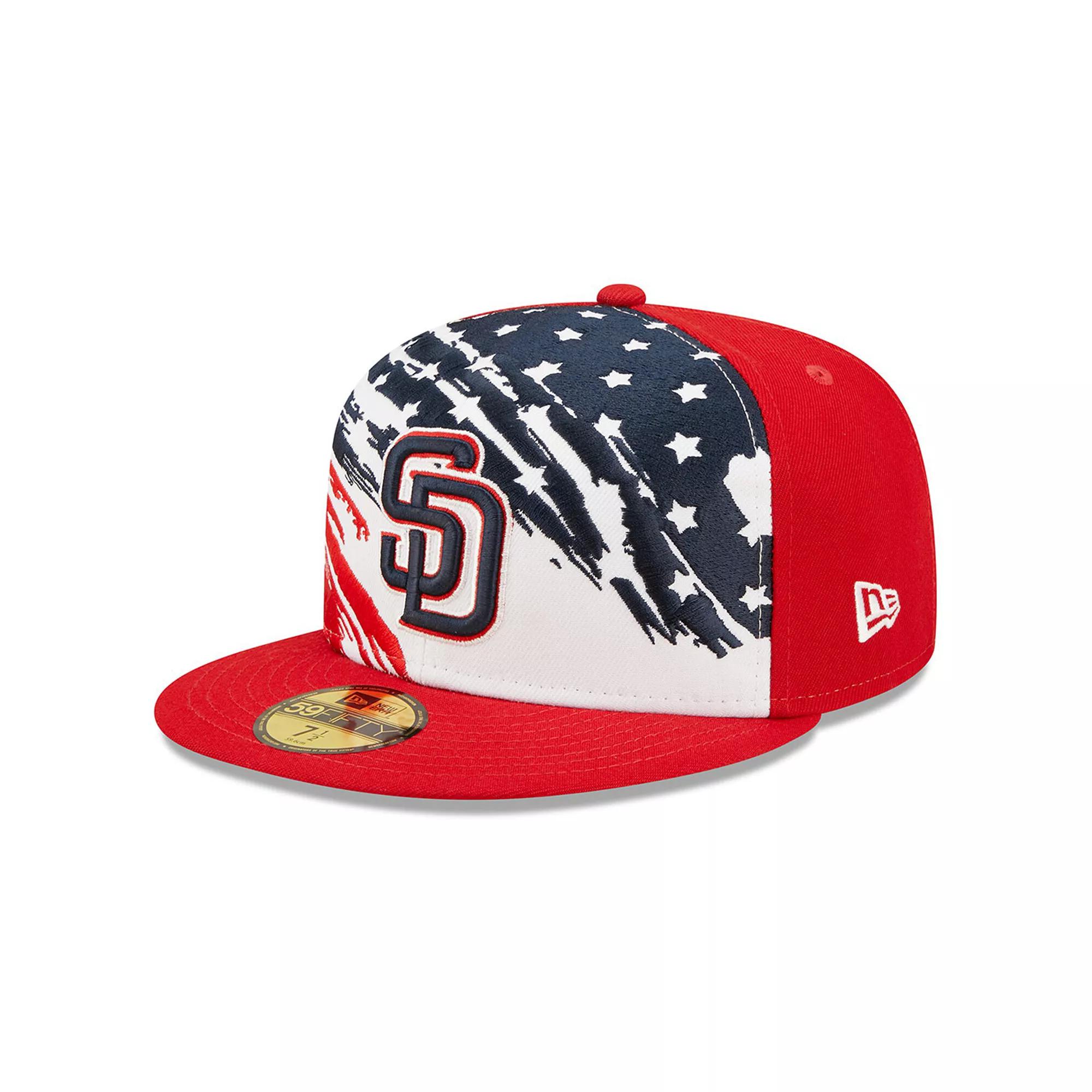 Men's New Era Red San Diego Padres 2022 4th of July On-Field 59FIFTY Fitted Hat, Size: 8 Product Image