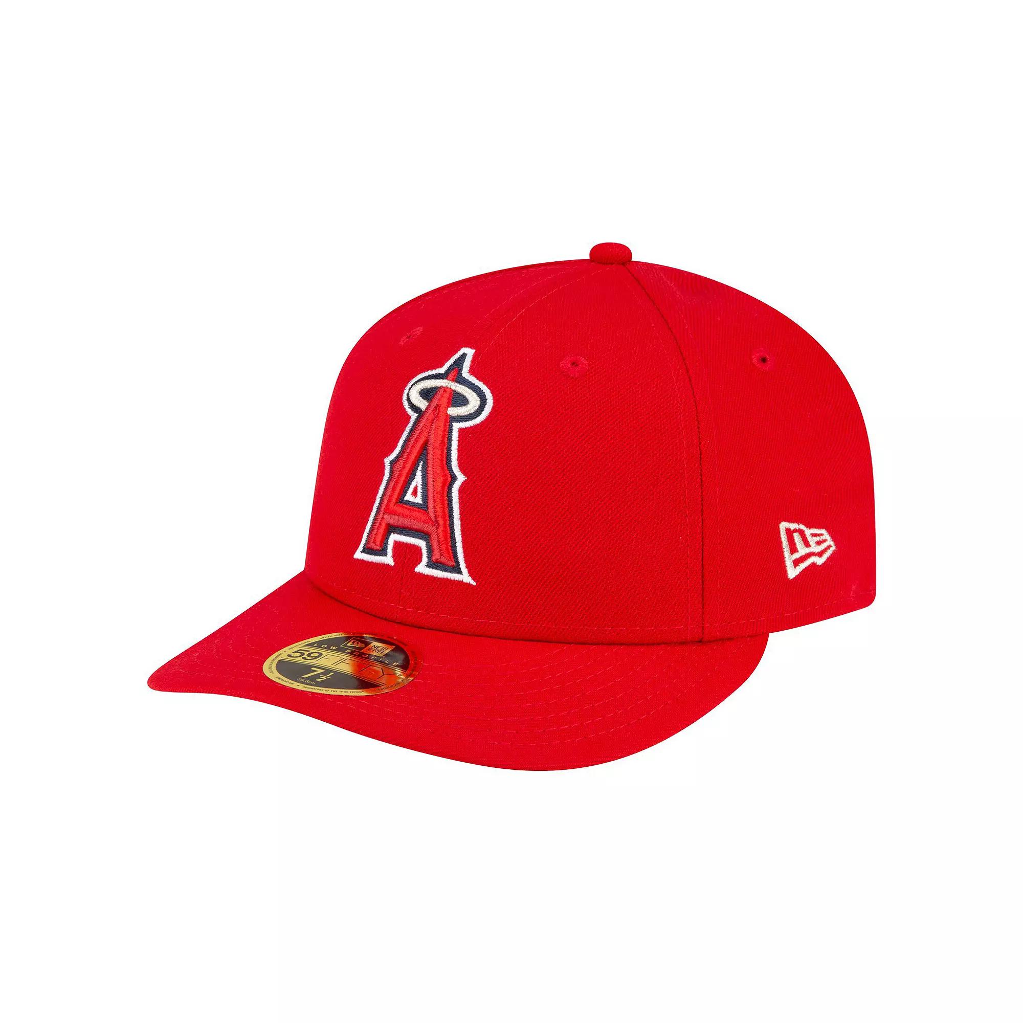 Men's New Era Red Los Angeles Angels Game Authentic Collection On-Field Low Profile 59FIFTY Fitted Hat,  Product Image