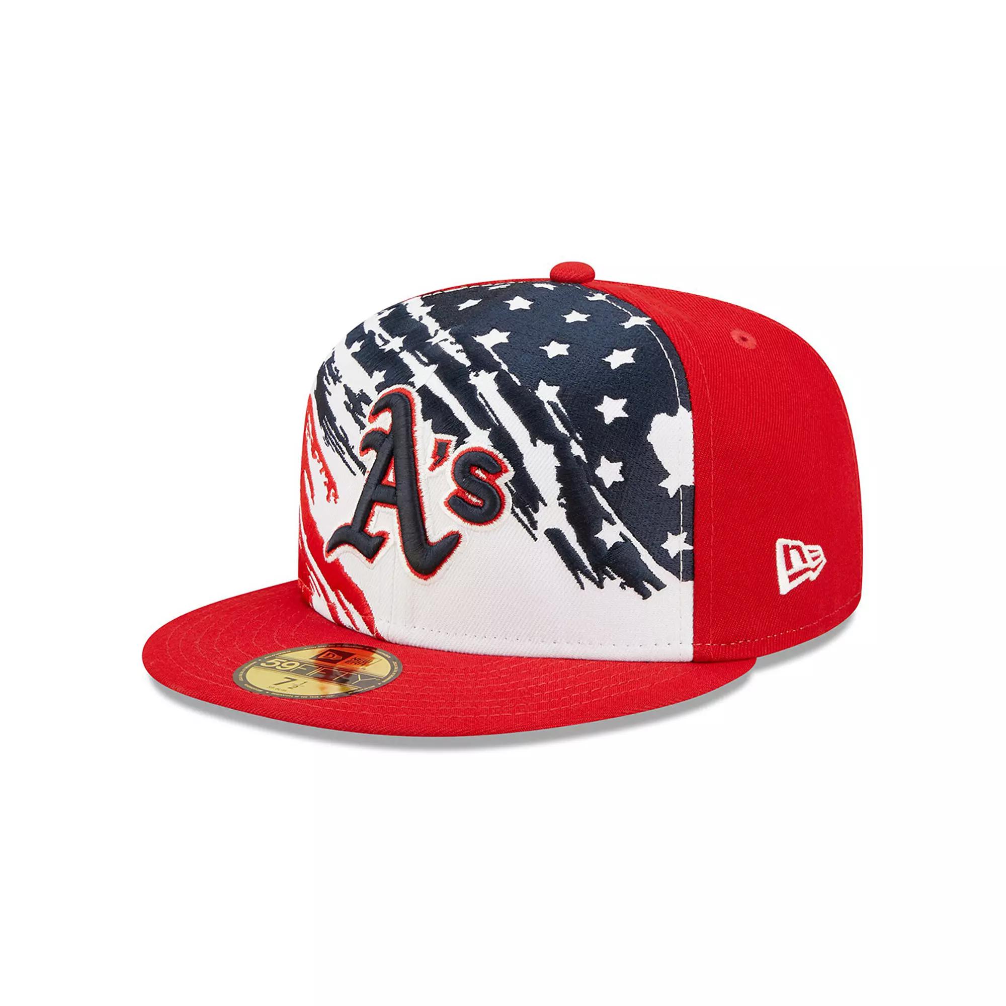 Men's New Era Red Oakland Athletics 2022 4th of July On-Field 59FIFTY Fitted Hat,  Product Image