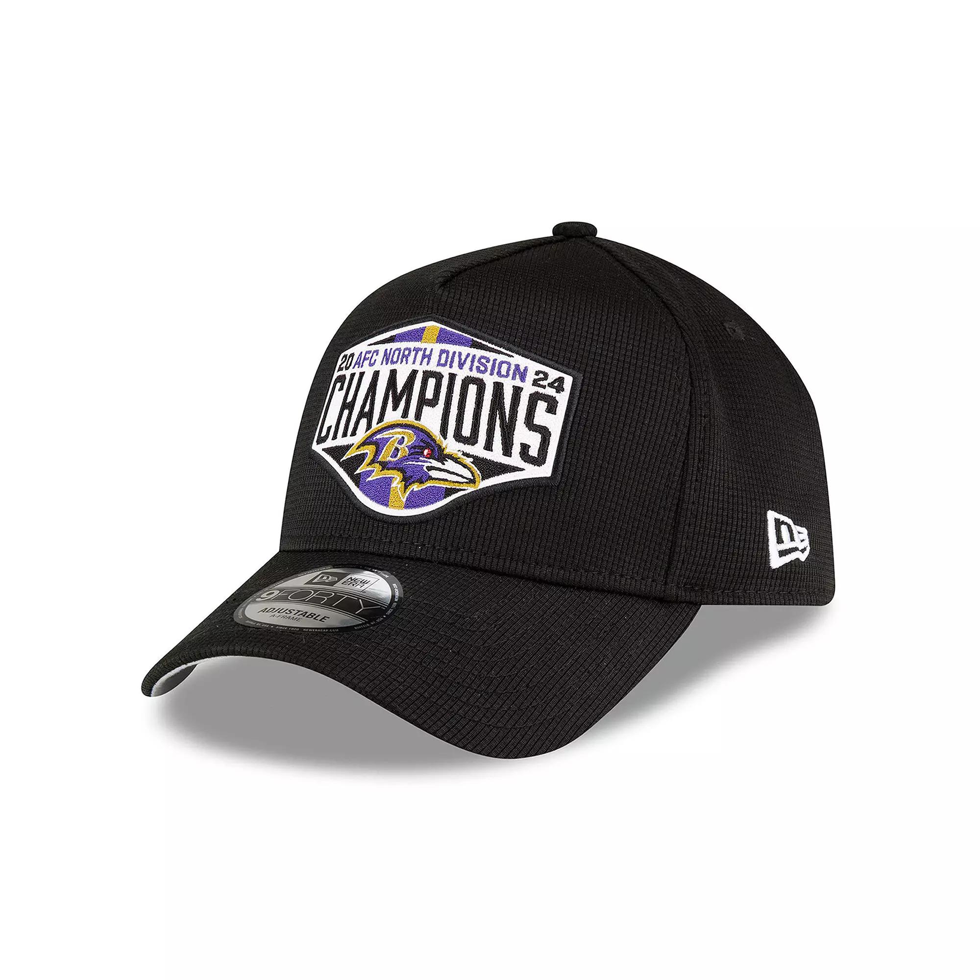 Men's New Era  Black Baltimore Ravens 2024 AFC North Division Champions Locker Room 9FORTY Adjustable Hat Product Image
