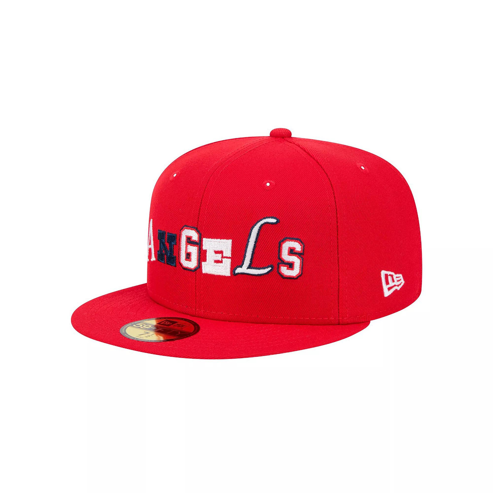 Men's New Era Red Los Angeles Angels Ransom 59FIFTY Fitted Hat, Size: 7 3/8 Product Image