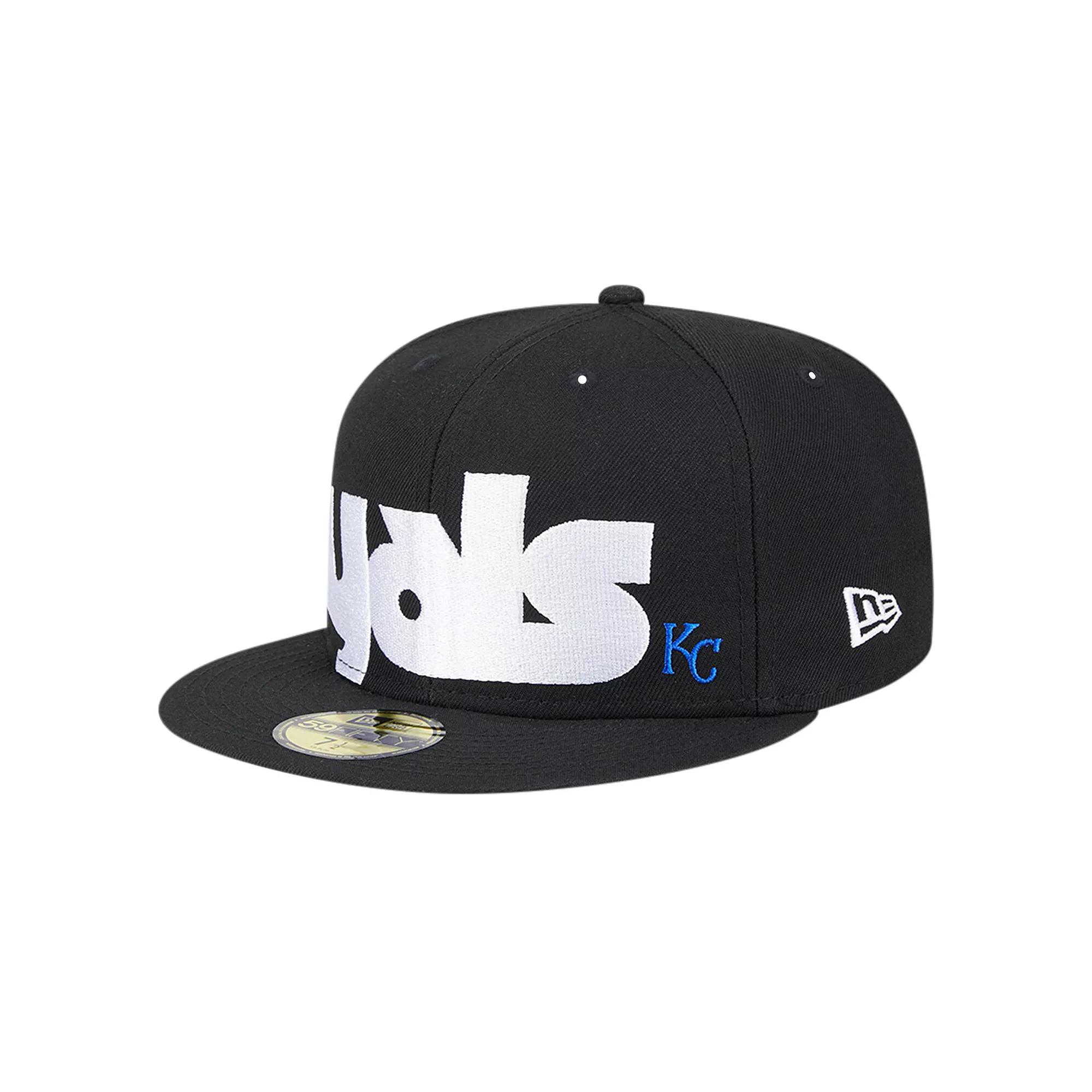 Men's New Era Black Kansas City Royals Checkered Undervisor 59FIFTY Fitted Hat,  Product Image
