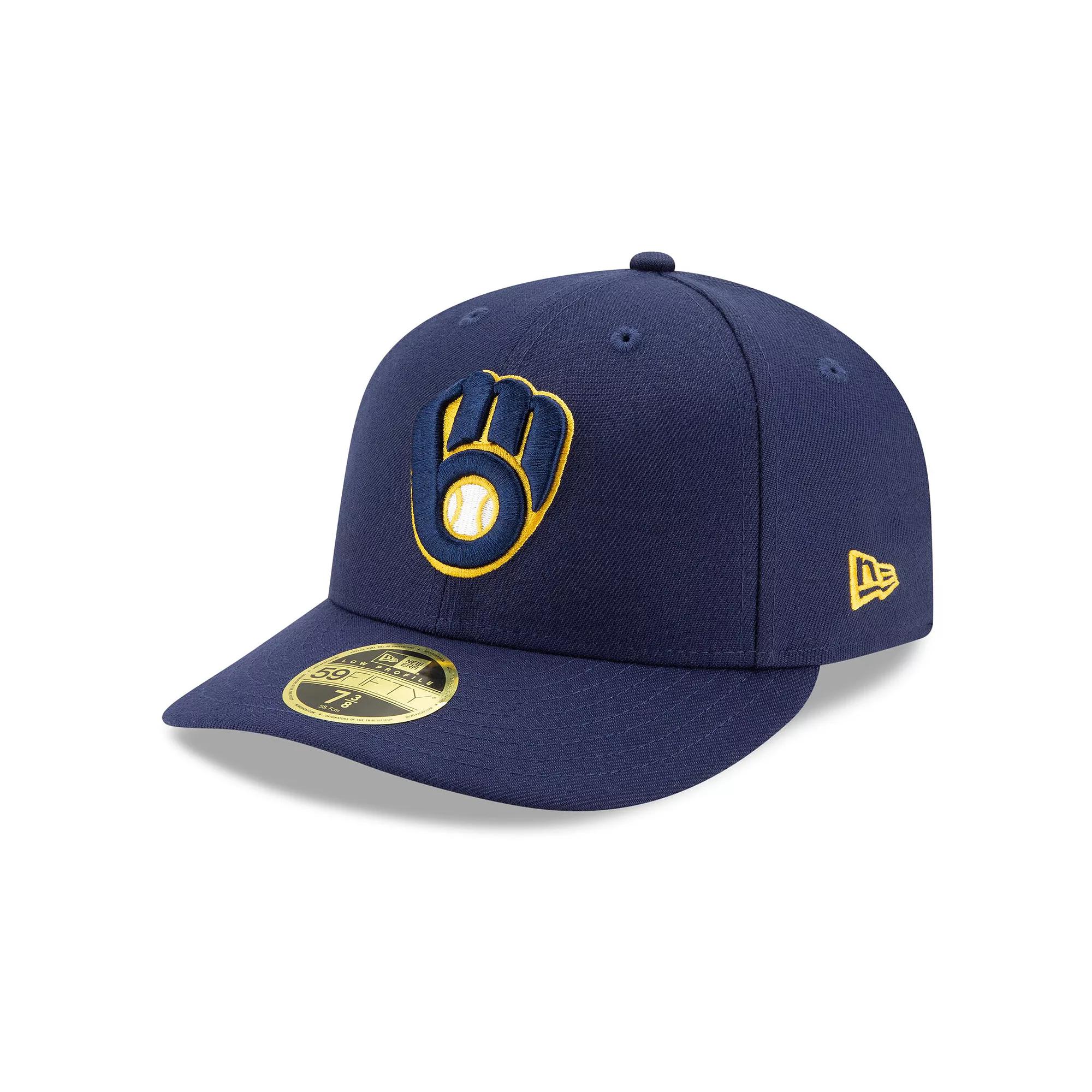 Men's New Era Navy Milwaukee Brewers Authentic Collection On-Field Low Profile 59FIFTY Fitted Hat,  Product Image