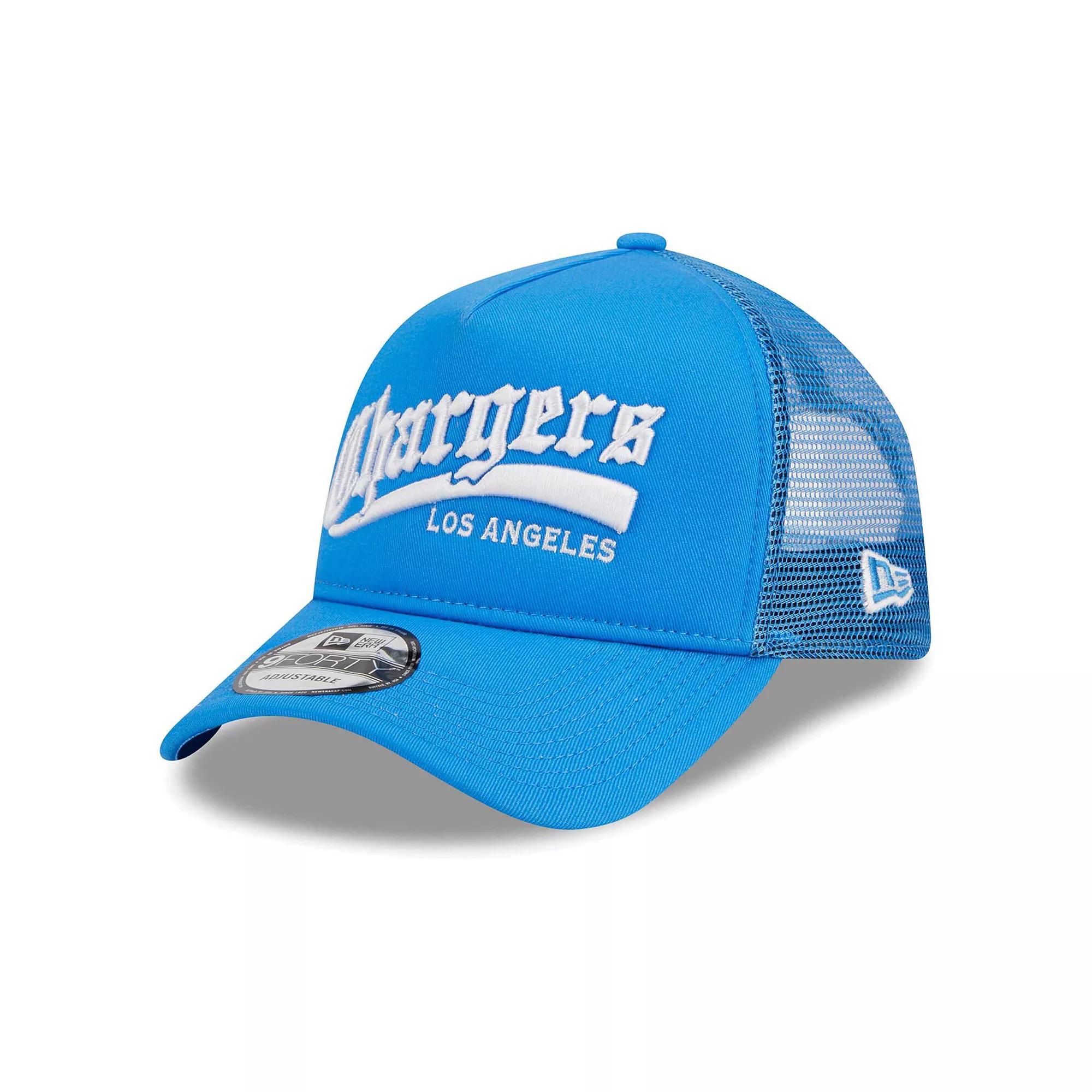 Men's New Era Powder Blue Los Angeles Chargers Caliber Trucker 9FORTY Adjustable Hat, Light Product Image