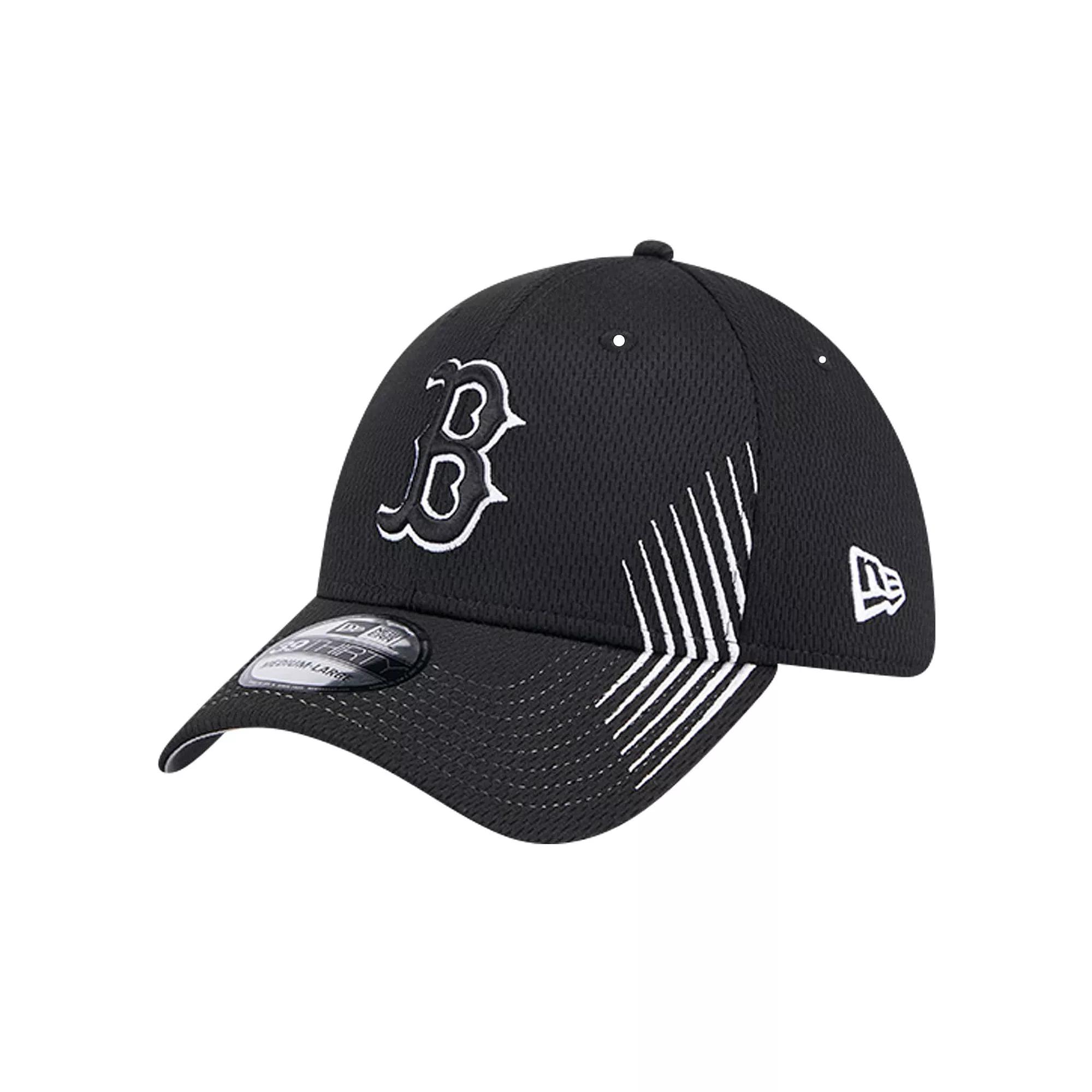 Men's New Era Black Boston Red Sox Active Dash Mark 39THIRTY Flex Hat, Size: Small/Medium Product Image