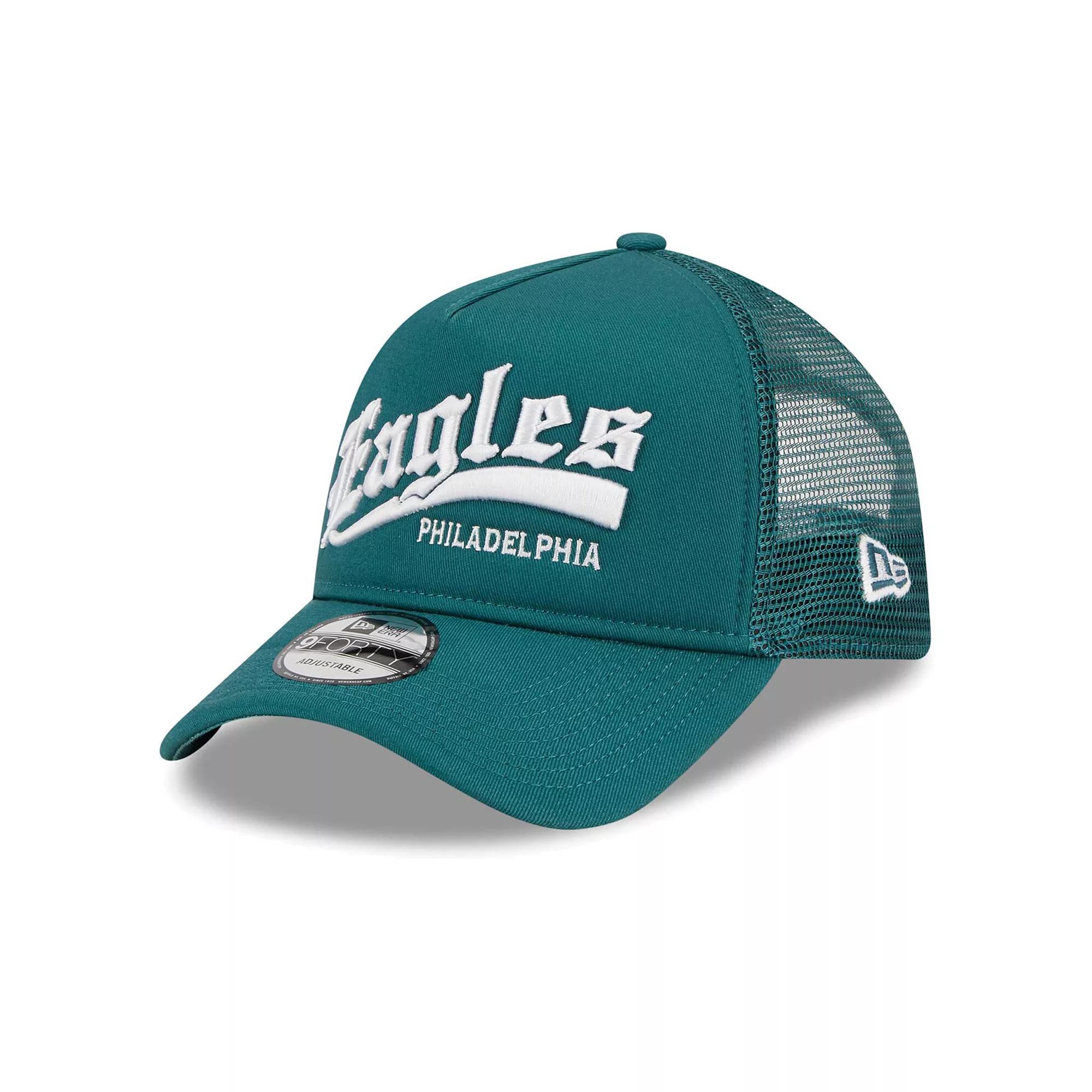 Men's New Era Midnight Green Philadelphia Eagles Caliber Trucker 9FORTY Adjustable Hat Product Image