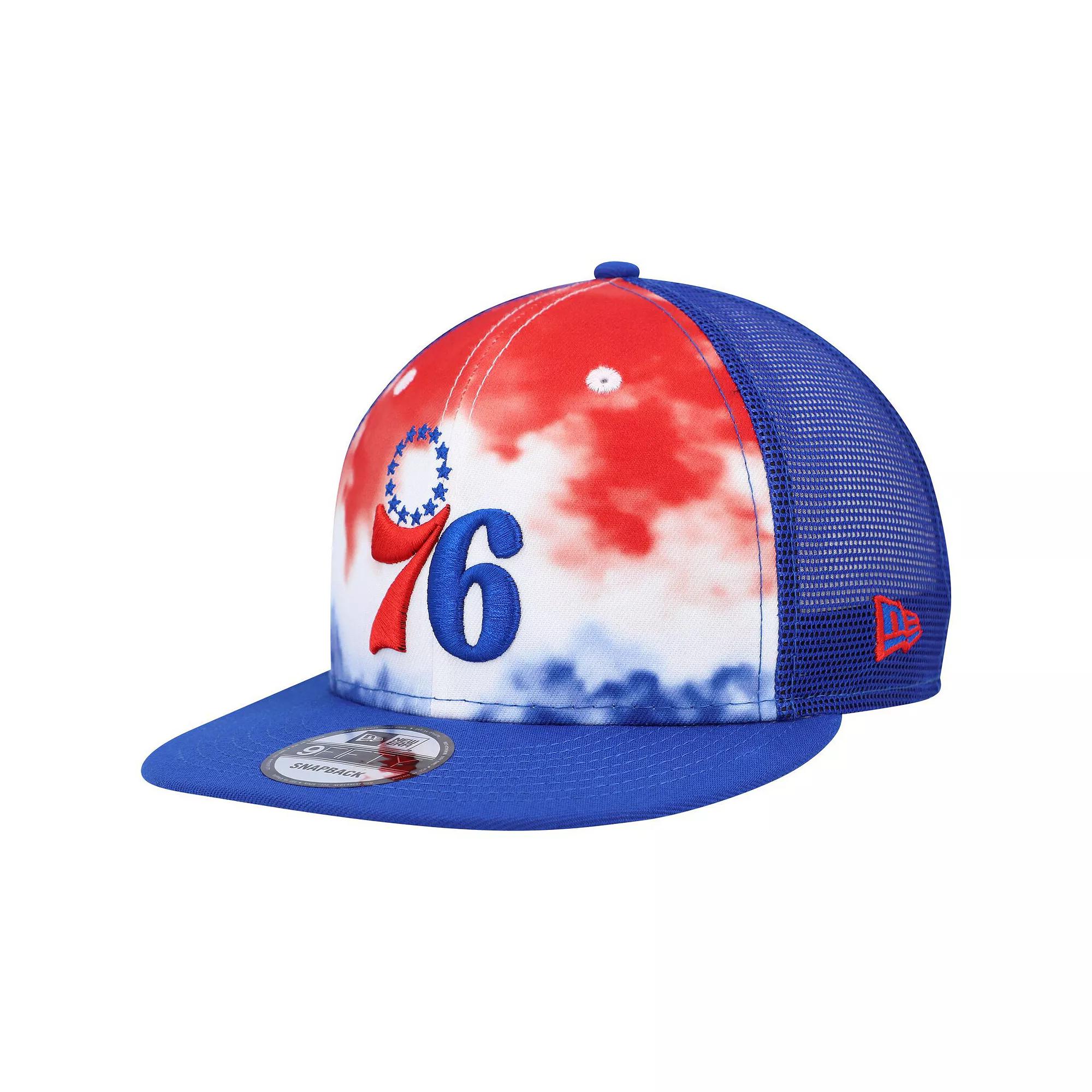 Men's New Era Royal Philadelphia 76ers Hazy Trucker 9FIFTY Snapback Hat, 76r Blue Product Image