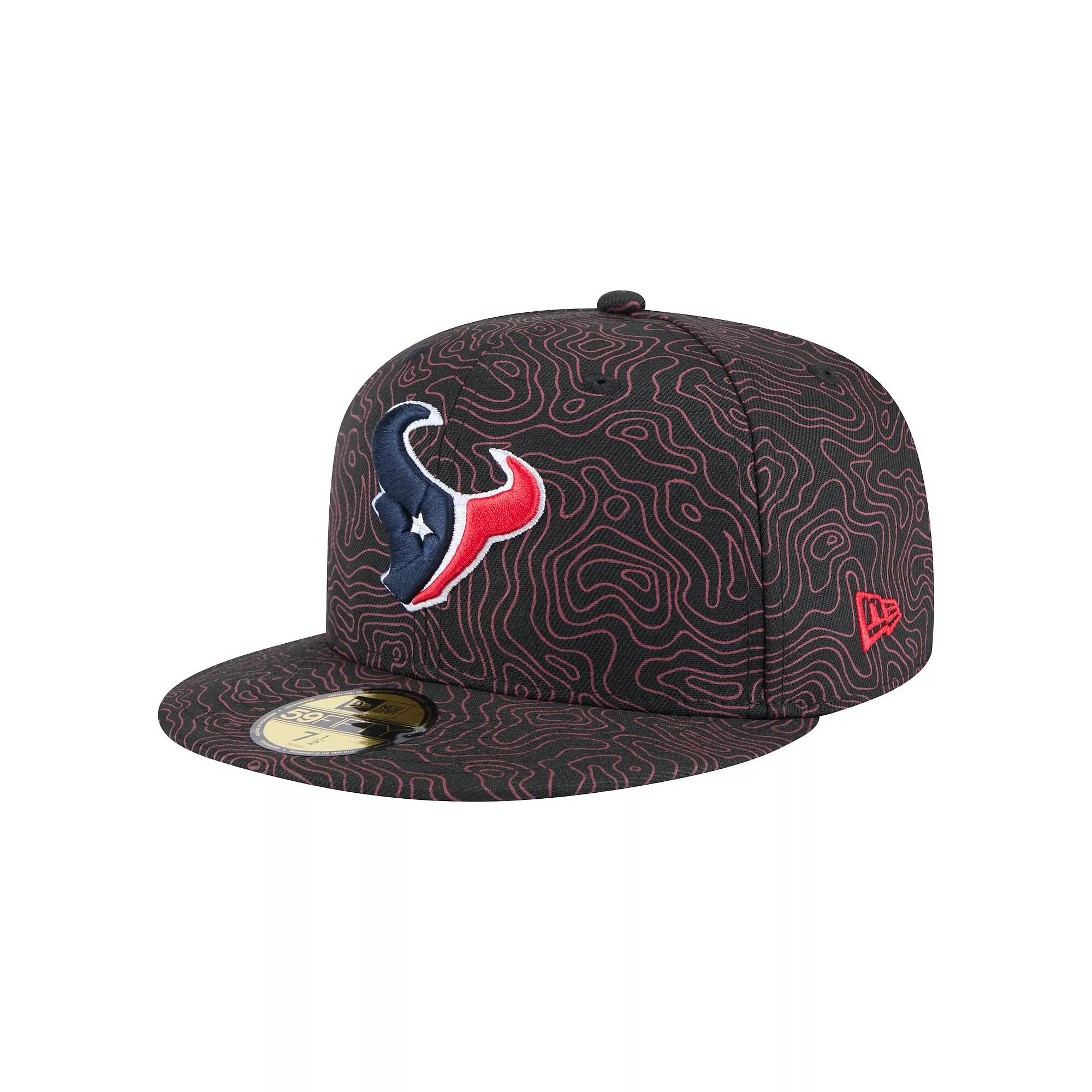 Men's New Era Black Houston Texans Geo 59FIFTY Fitted Hat, Size: 7 1/8 Product Image