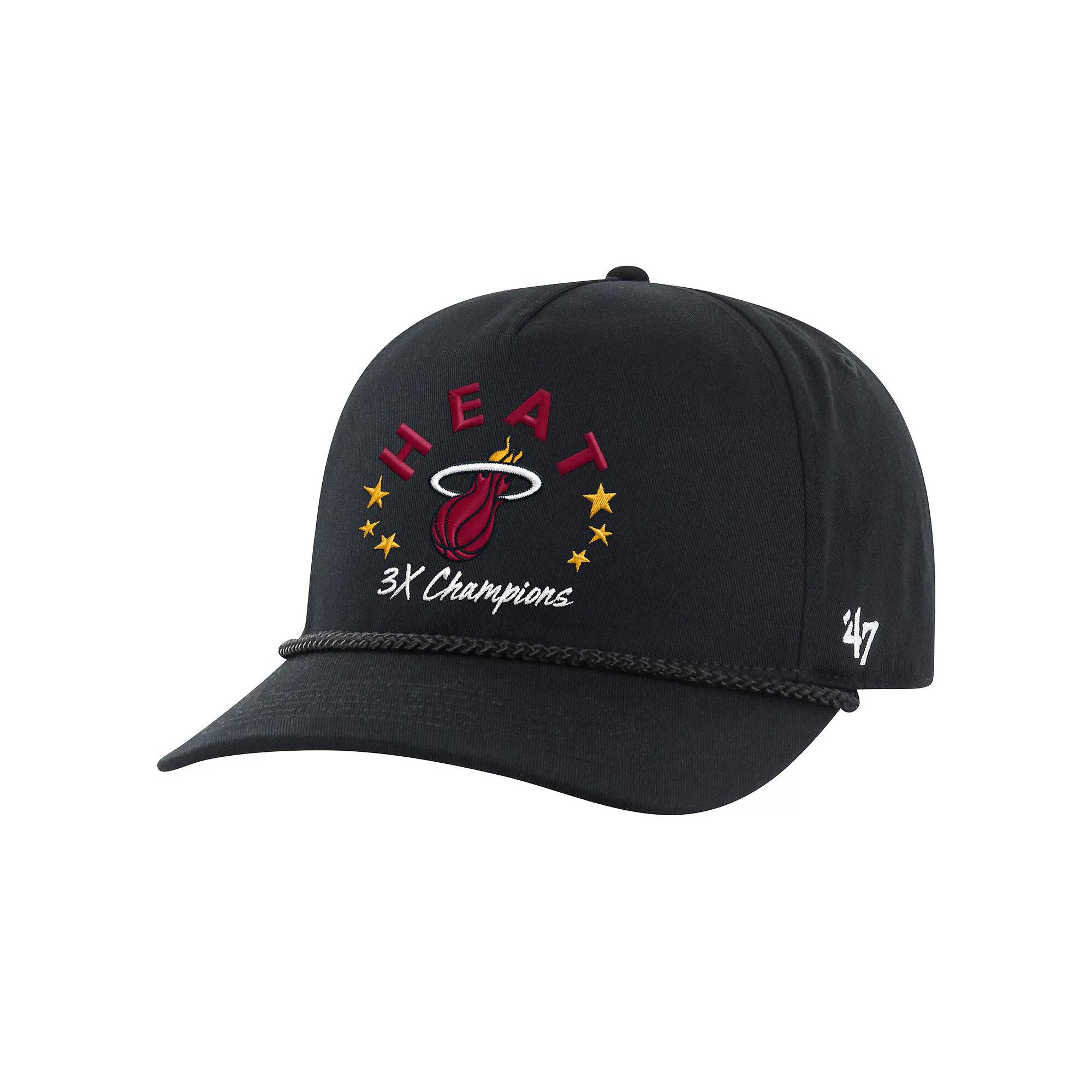 Men's '47 Black Miami Heat Champs Global Star Hitch Adjustable Hat Product Image