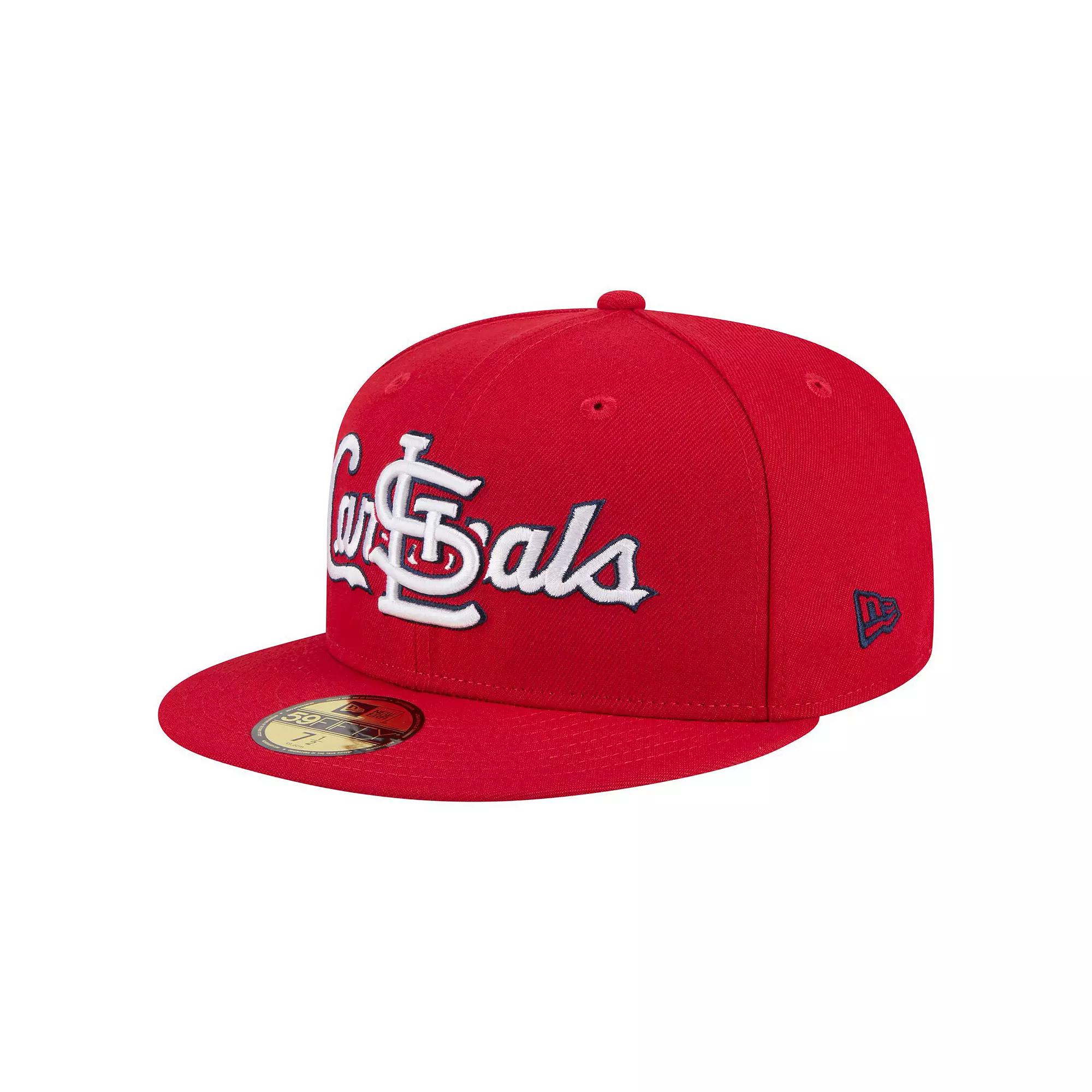 Men's New Era Red St. Louis Cardinals Overlap 59FIFTY Fitted Hat,  Product Image