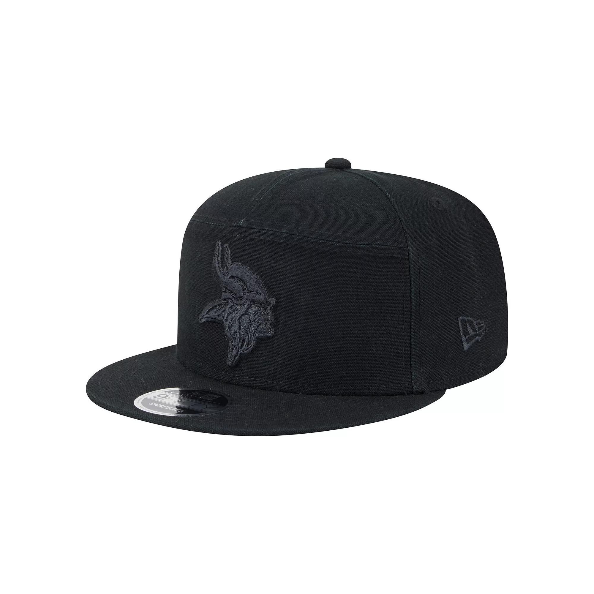 Men's New Era Black Toronto Raptors Adventure Canvas Split Panel 9FIFTY Snapback Hat, Rpt Black Product Image