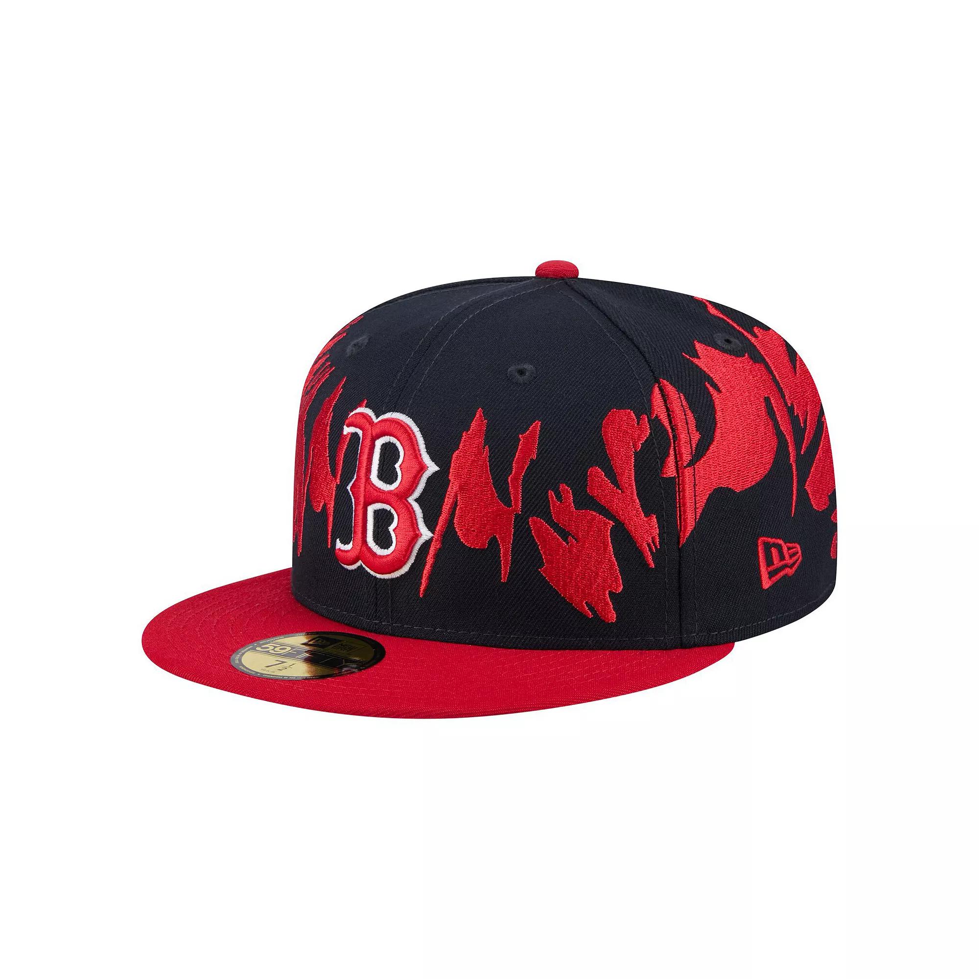 Men's New Era Navy/Red Boston Red Sox Retro Pattern 59FIFTY Fitted Hat, Size: 8, Blue Product Image
