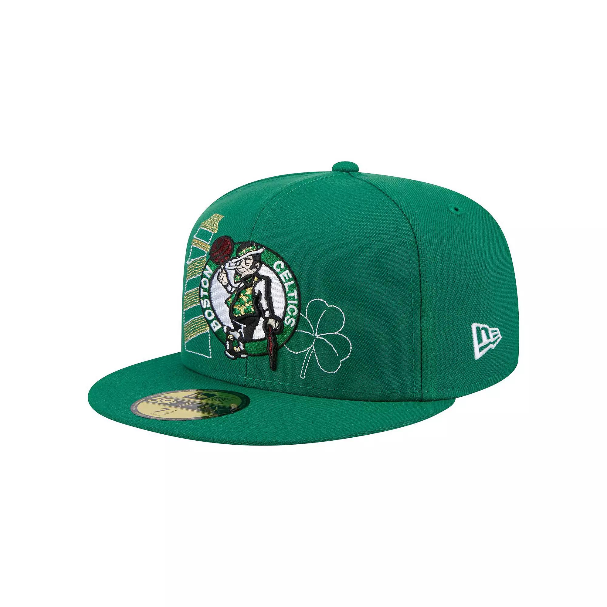 Men's New Era Kelly Green Boston Celtics State Stitch 59FIFTY Fitted Hat,  Product Image