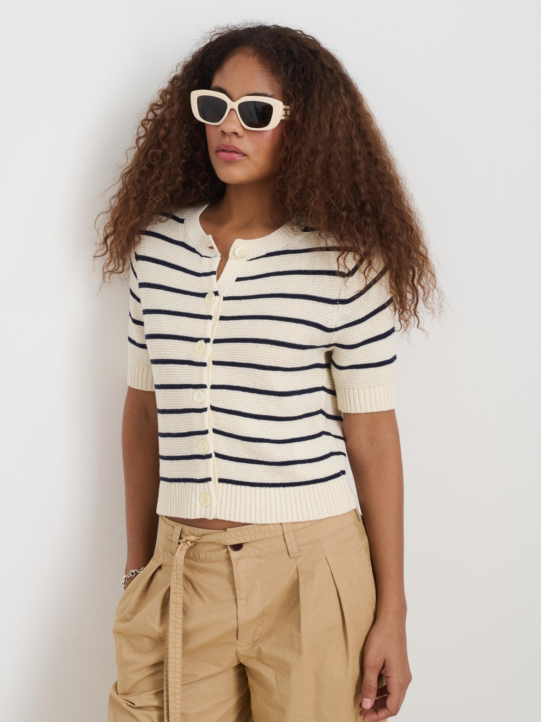 Elle Striped Sweater in Cotton Linen Product Image
