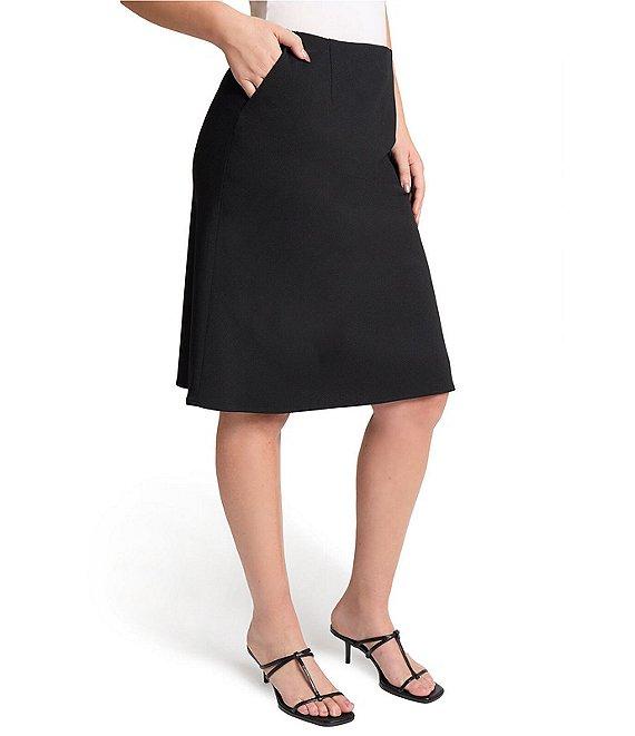 Ming Wang Solid Stretch Deco Crepe A-Line Skirt Product Image