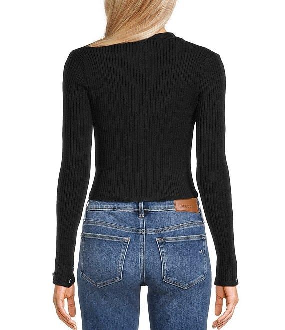 Honey & Sparkle Removable Faux Fur Collared Long Sleeve Cardigan Product Image