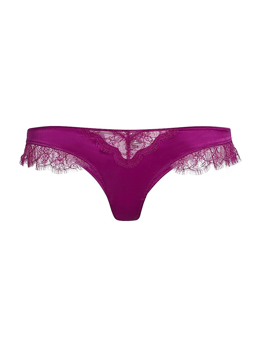 Womens Lace Inset Thong Product Image