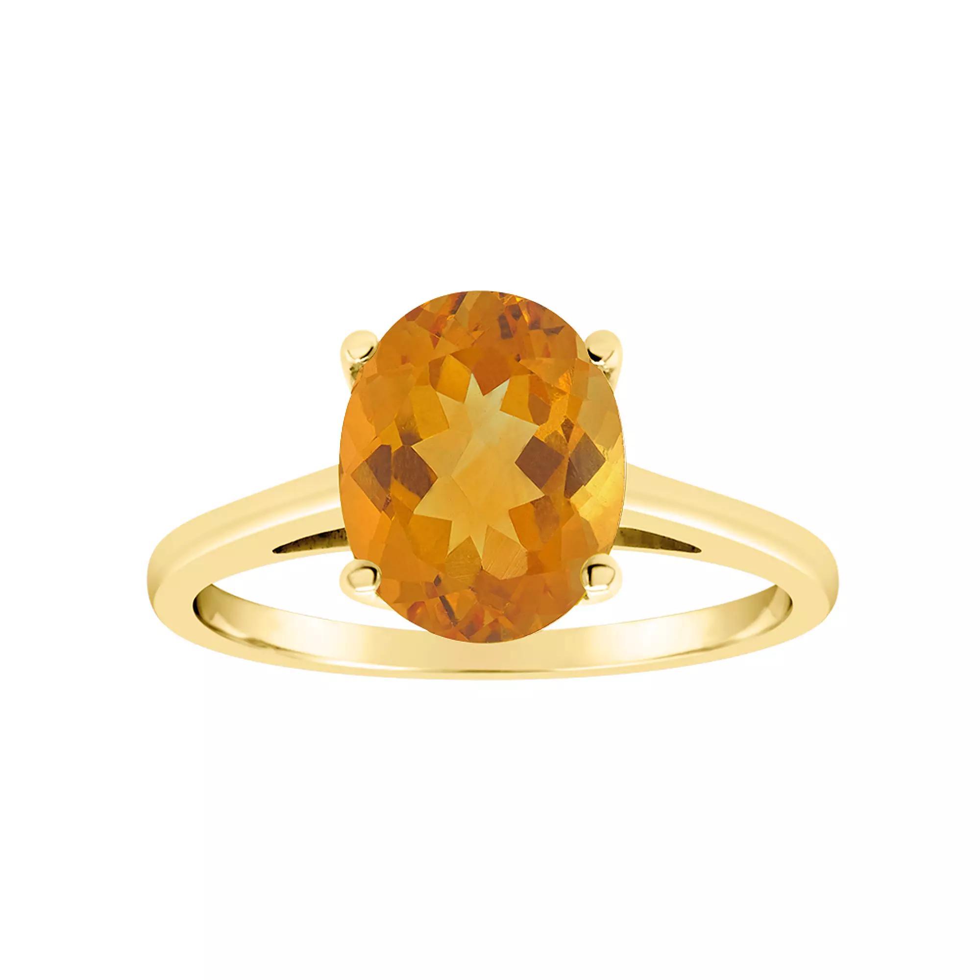 Alyson Layne 14k Gold Oval Citrine Solitaire Ring, Women's, Size: 7, 14k White Gold Product Image
