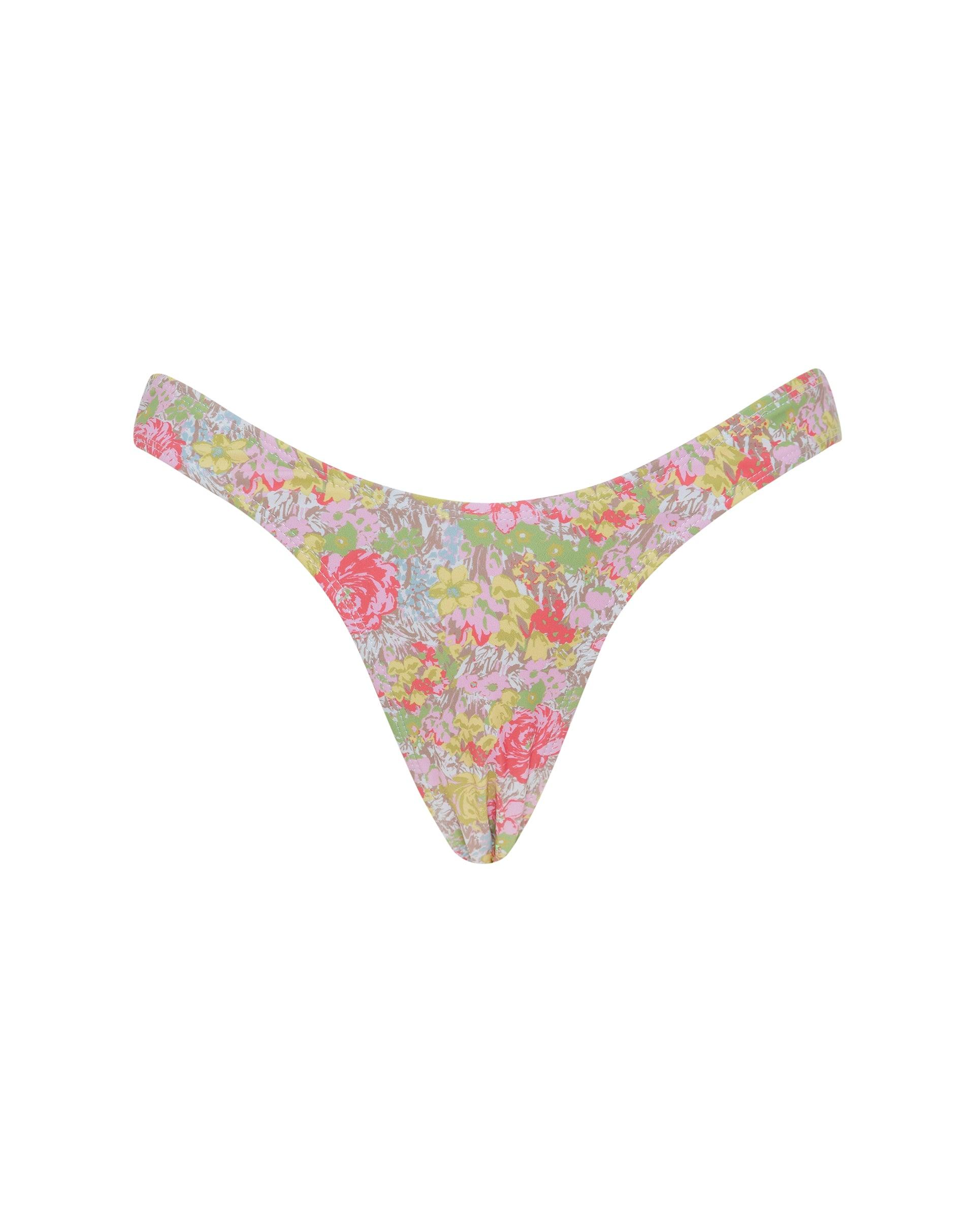 Farida Bikini Bottom in Pink Abstract Floral Swim Female Product Image