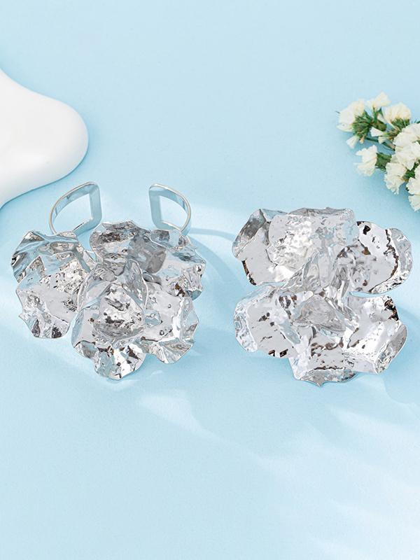 Flower Shape Geometric Shiny Bracelet + Rings Accessories Product Image