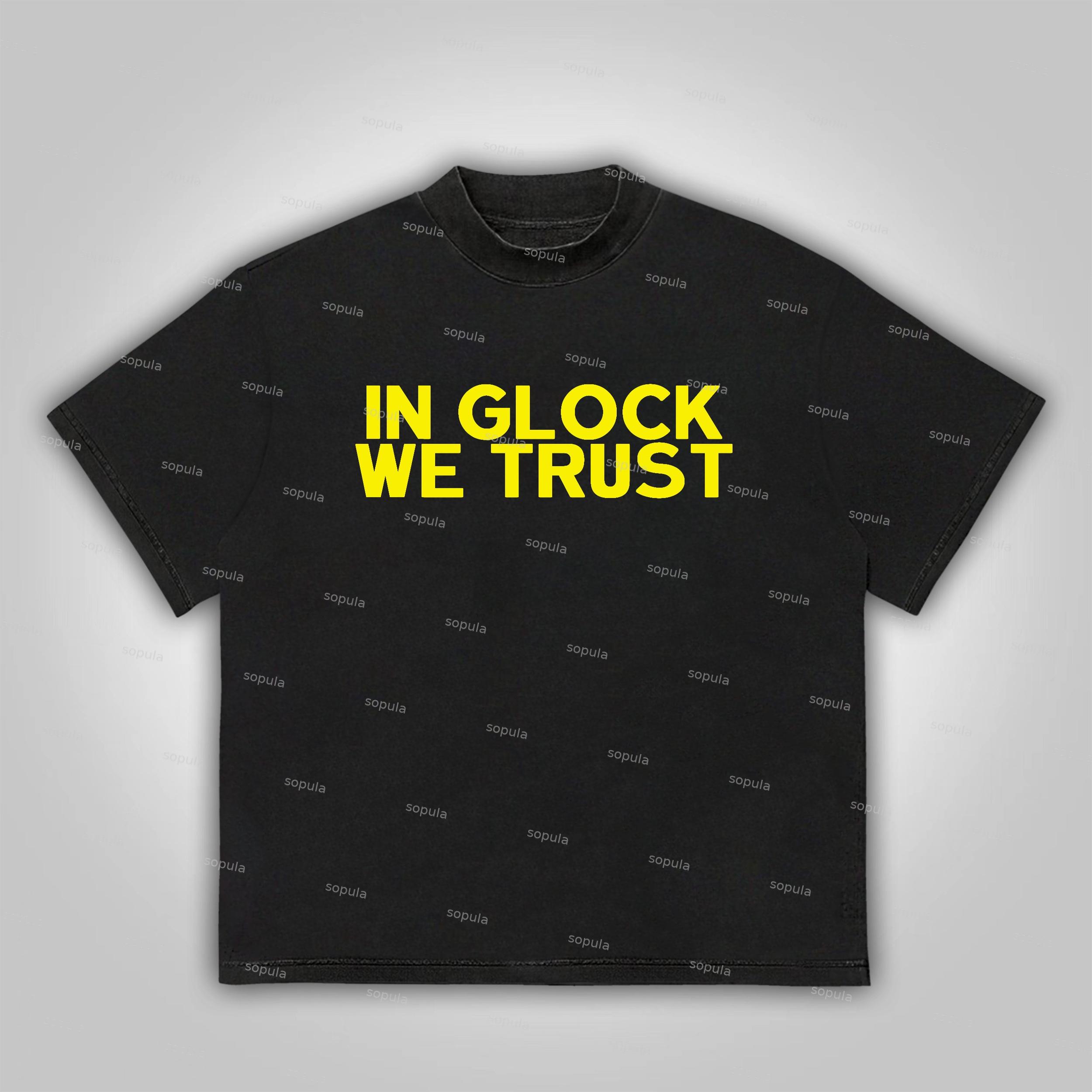 Sopula Vintage In Glock We Trust Graphic Cotton T-Shirt Product Image