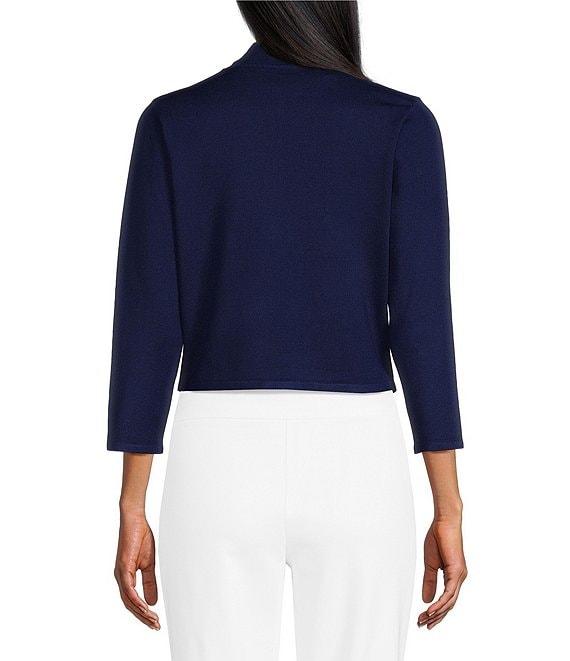 Investments 3/4 Sleeve Scallop Edge Open Front Cardigan Product Image
