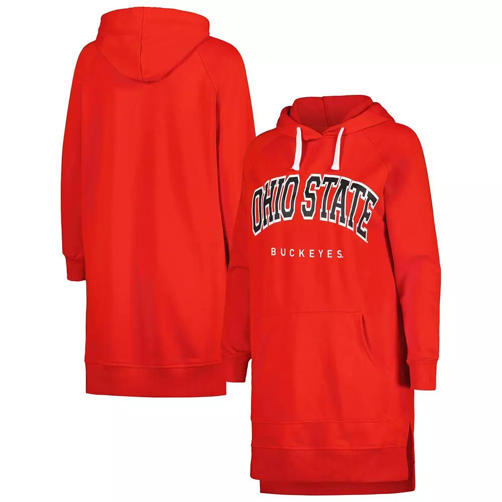 Women's Gameday Couture Scarlet Ohio State Buckeyes Take a Knee Raglan Hooded Sweatshirt Dress, Size: Medium, Red Product Image