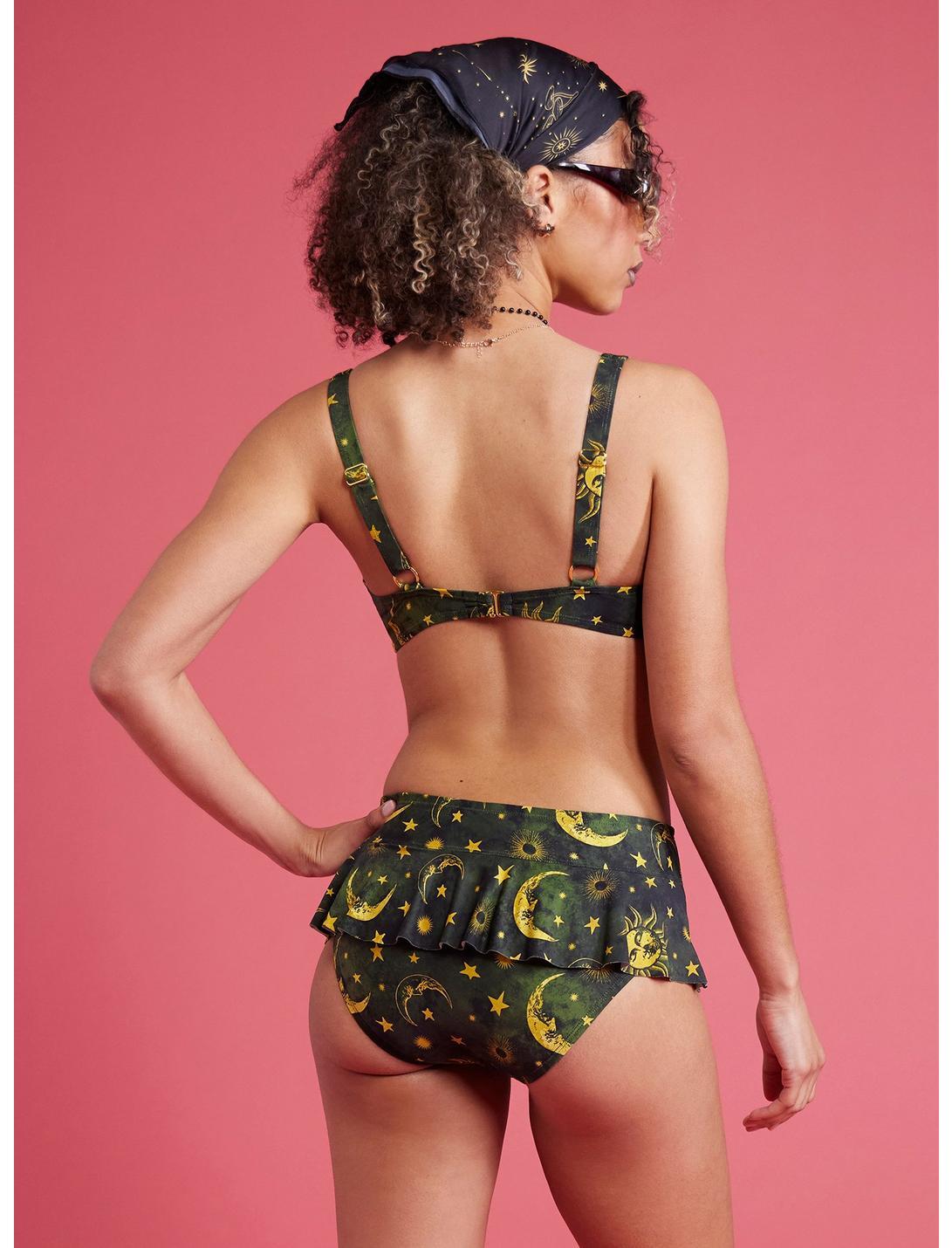 Green & Yellow Celestial Charm Swim Top Product Image