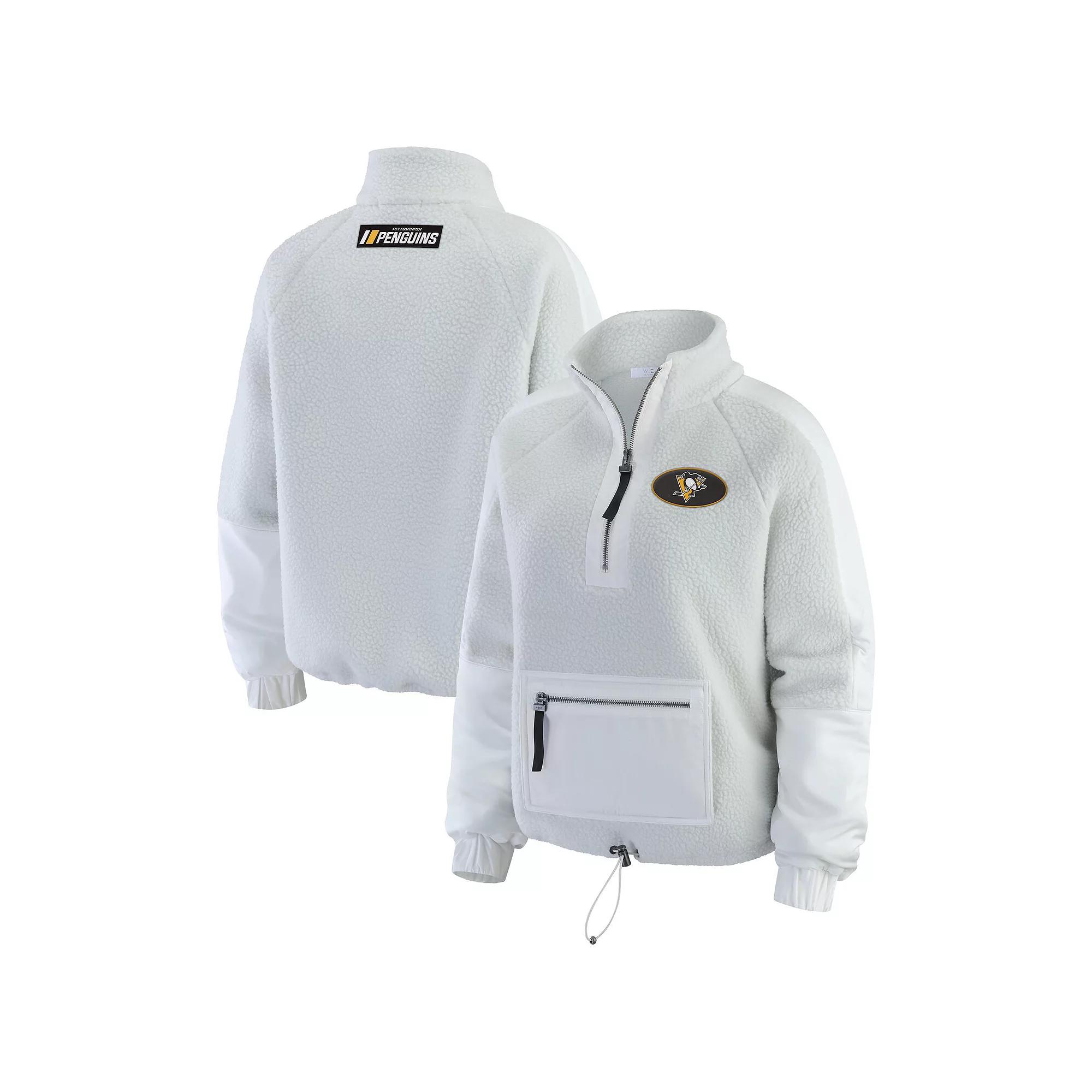 Women's WEAR by Erin Andrews Gray Cincinnati Reds Polar Fleece Quarter-Zip Jacket,  Product Image