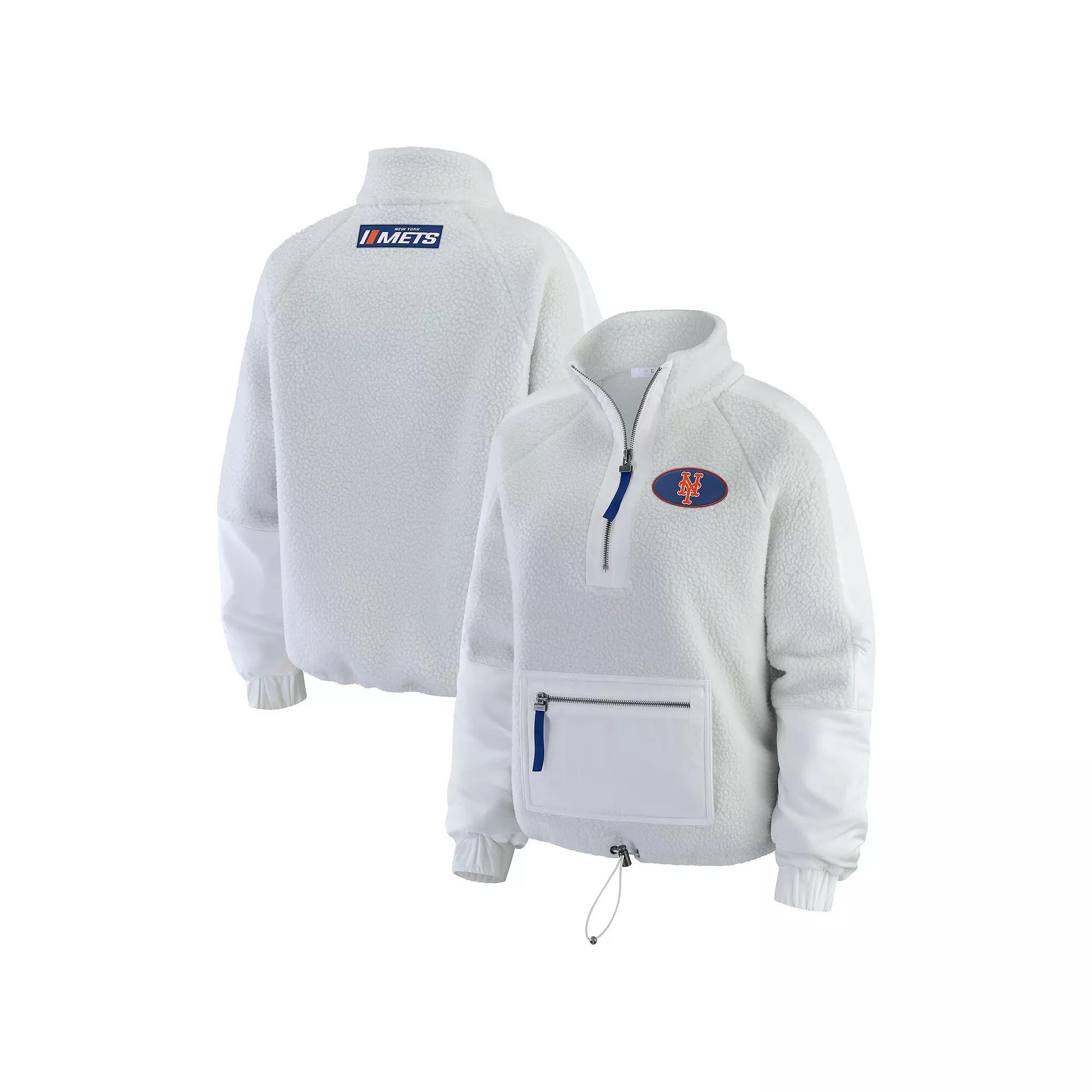 Women's WEAR by Erin Andrews Gray Cincinnati Reds Polar Fleece Quarter-Zip Jacket,  Product Image