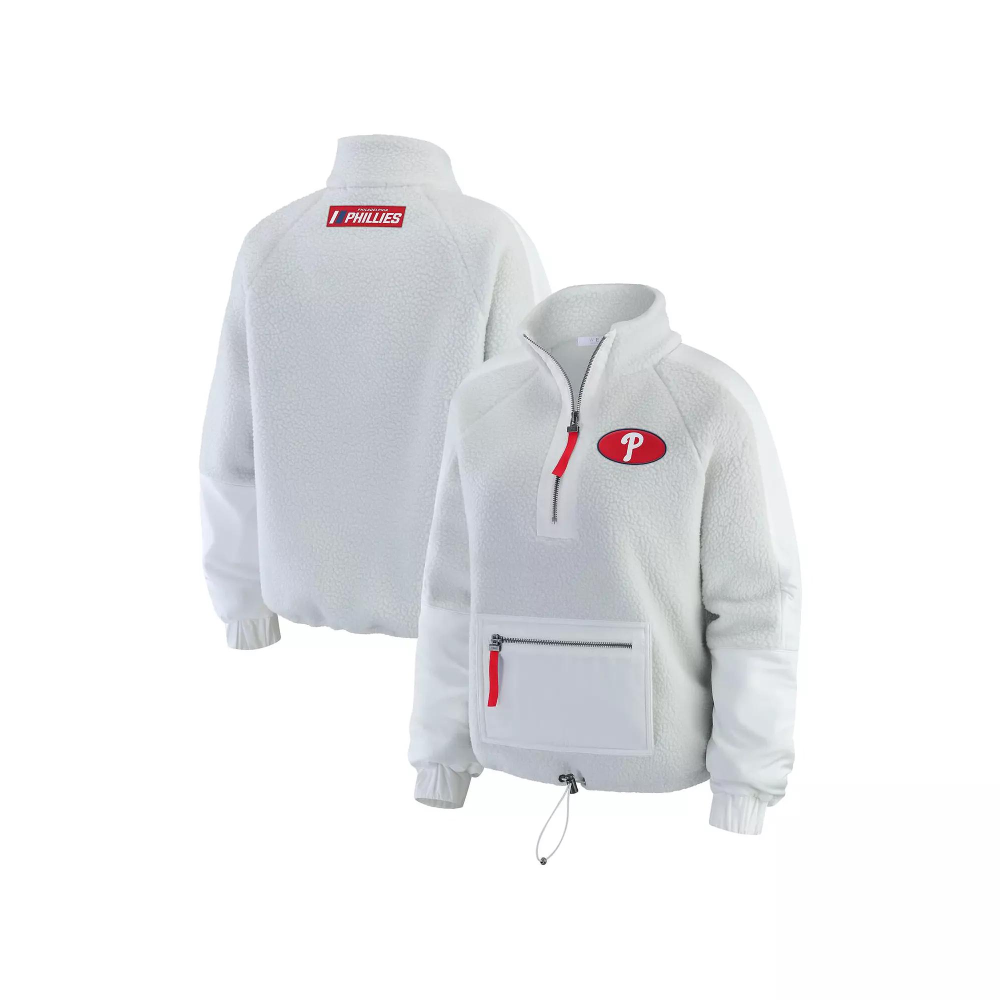 Women's WEAR by Erin Andrews Gray Cincinnati Reds Polar Fleece Quarter-Zip Jacket,  Product Image