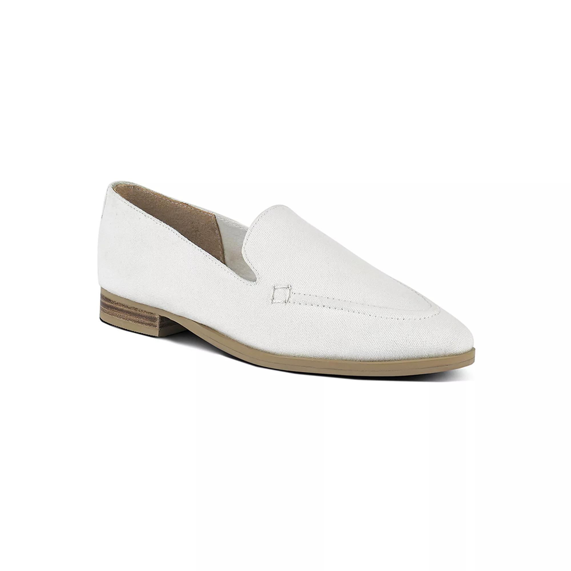 Women's Rag & Co BOUGIE Canvas Women's Loafers, Size: 9, White Product Image