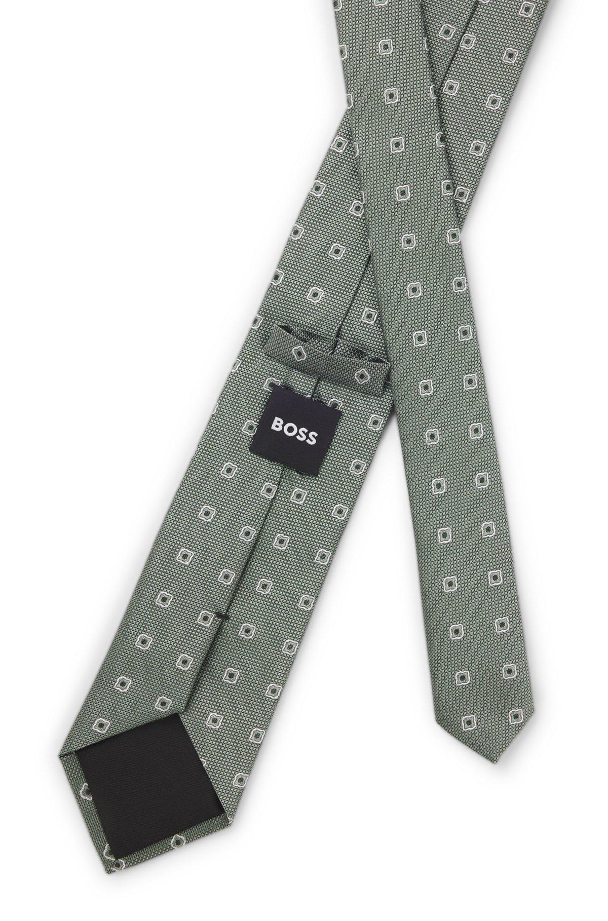 Jacquard-pattern tie in a silk blend Product Image