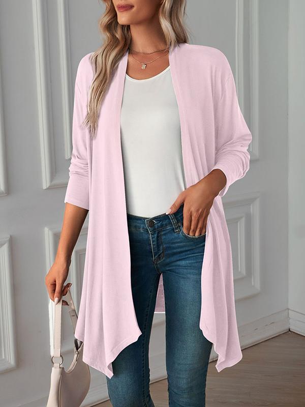 Long Sleeves Loose Solid Color Statement Collar Outerwear Product Image