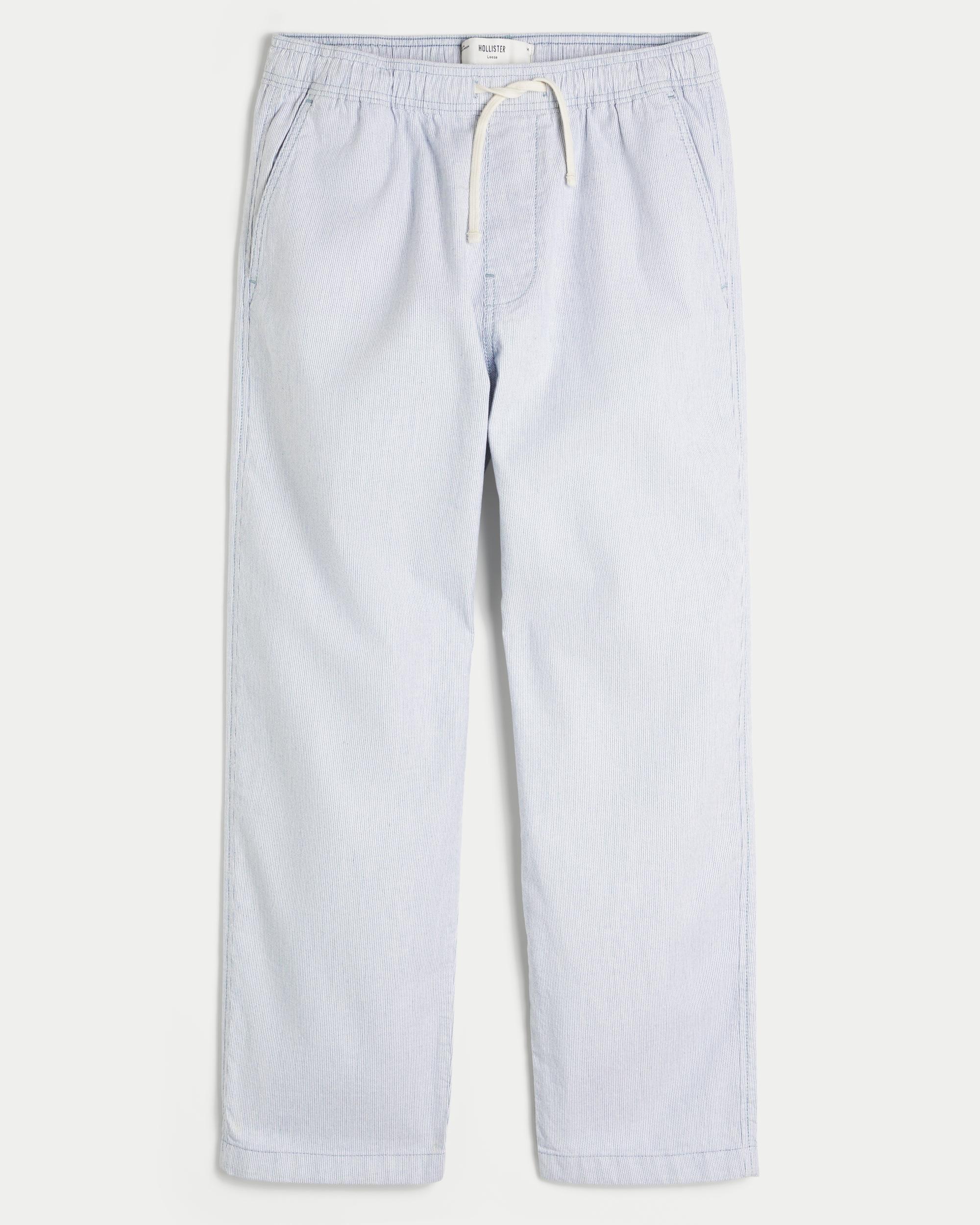 Linen-Blend Loose Pull-On Pants Product Image