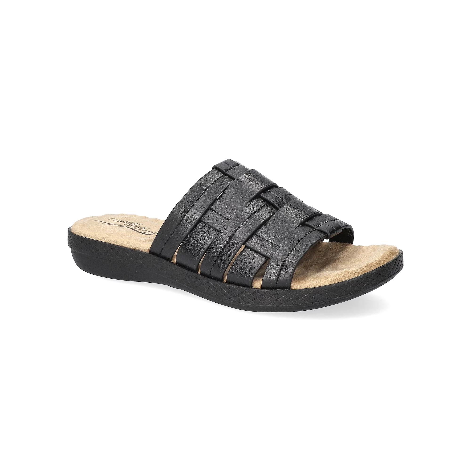 Easy Street Maha Women's Comfort Slide Sandals, Size: 7 Wide, Black Product Image