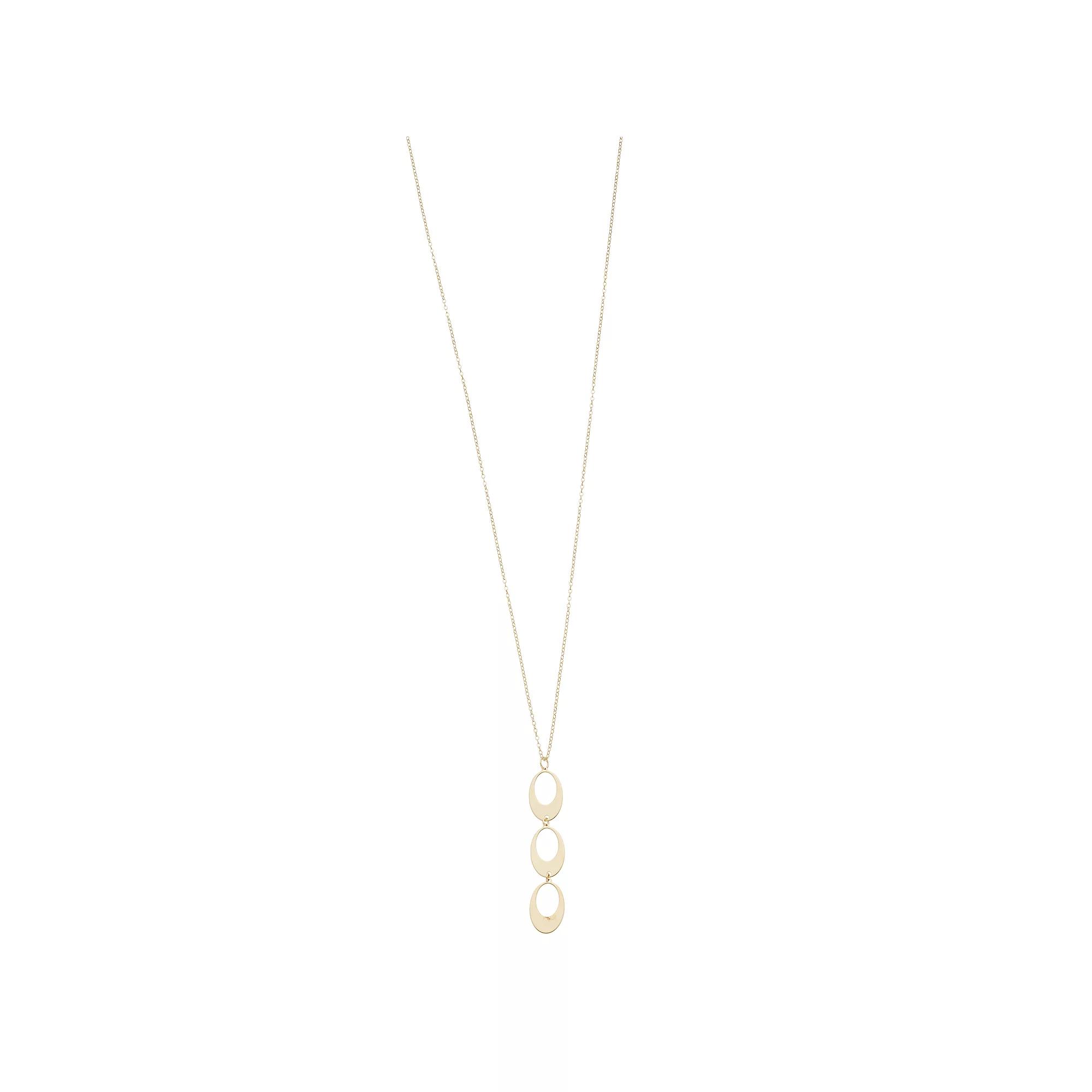 Au Naturale 10k Gold Three Oval Drop Necklace, Women's, Size: 17", Yellow Product Image