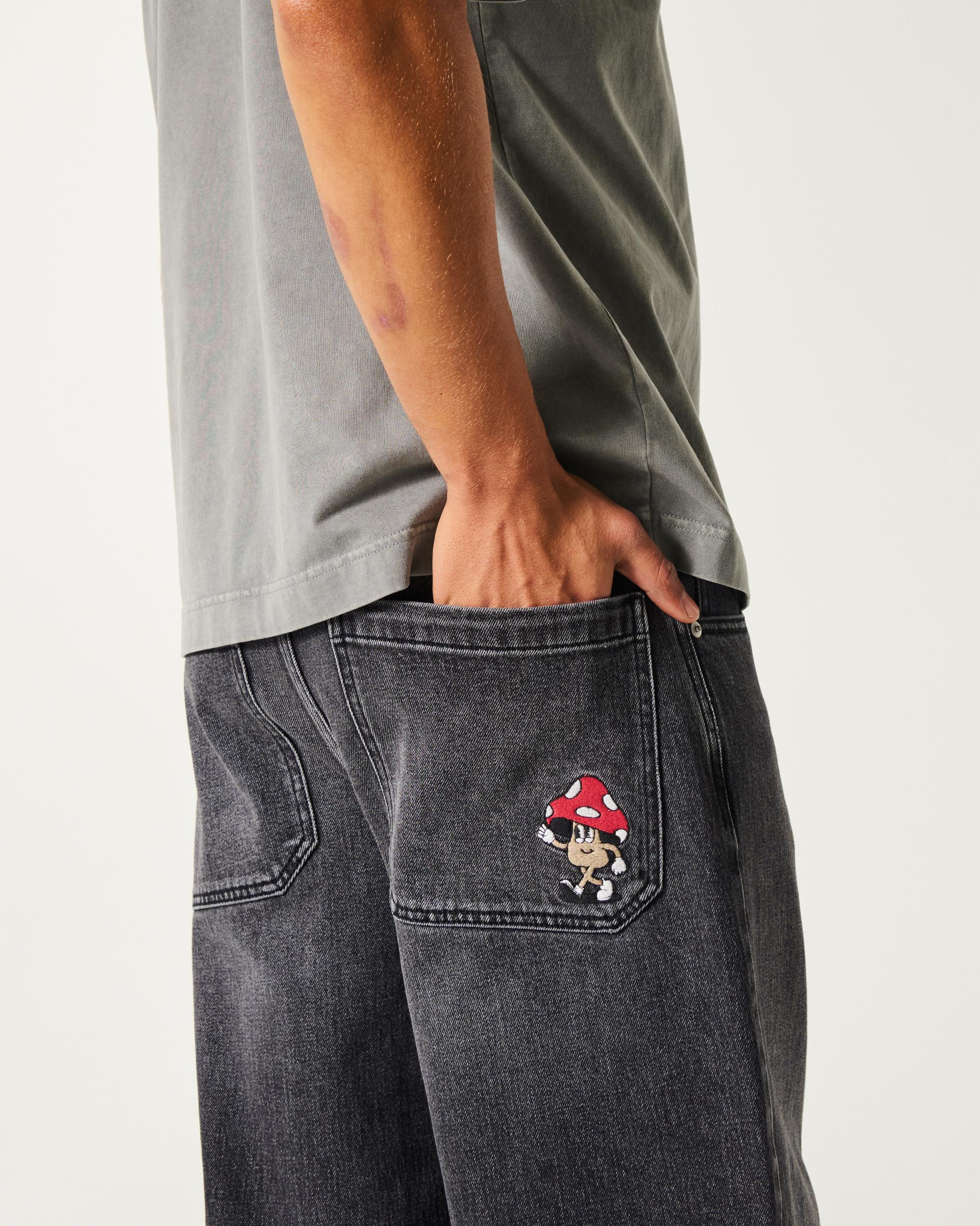 Washed Black Super Baggy Jeans Product Image