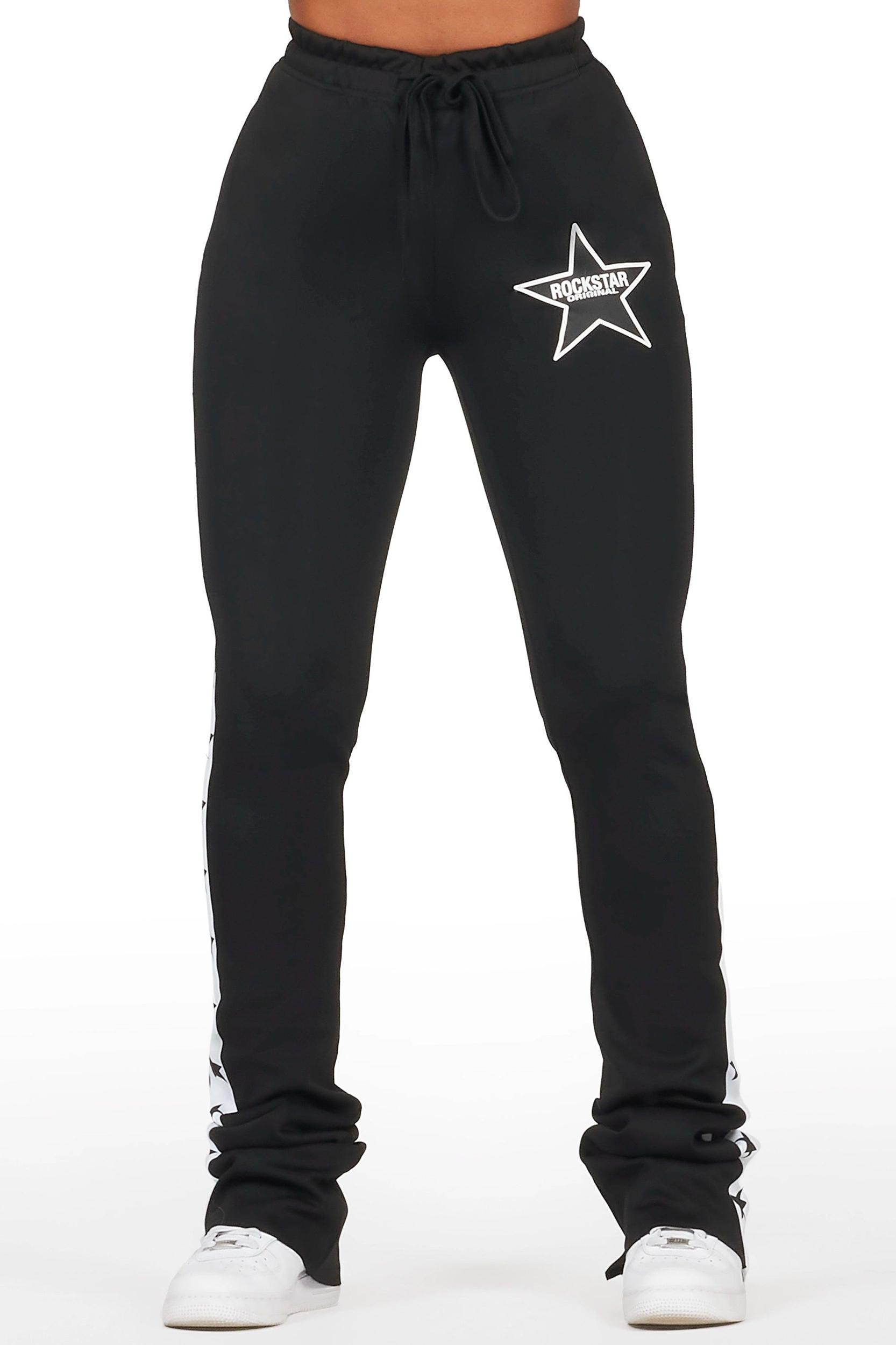 Kevona Black Super Stacked Track Pant Female Product Image