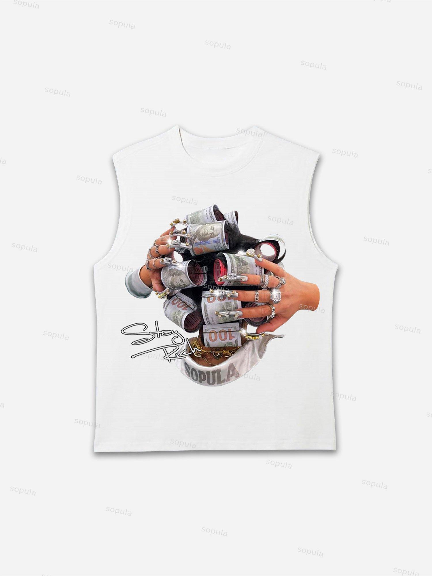Stay Rich In Street Culture Portrait Graphic Tank Top Product Image